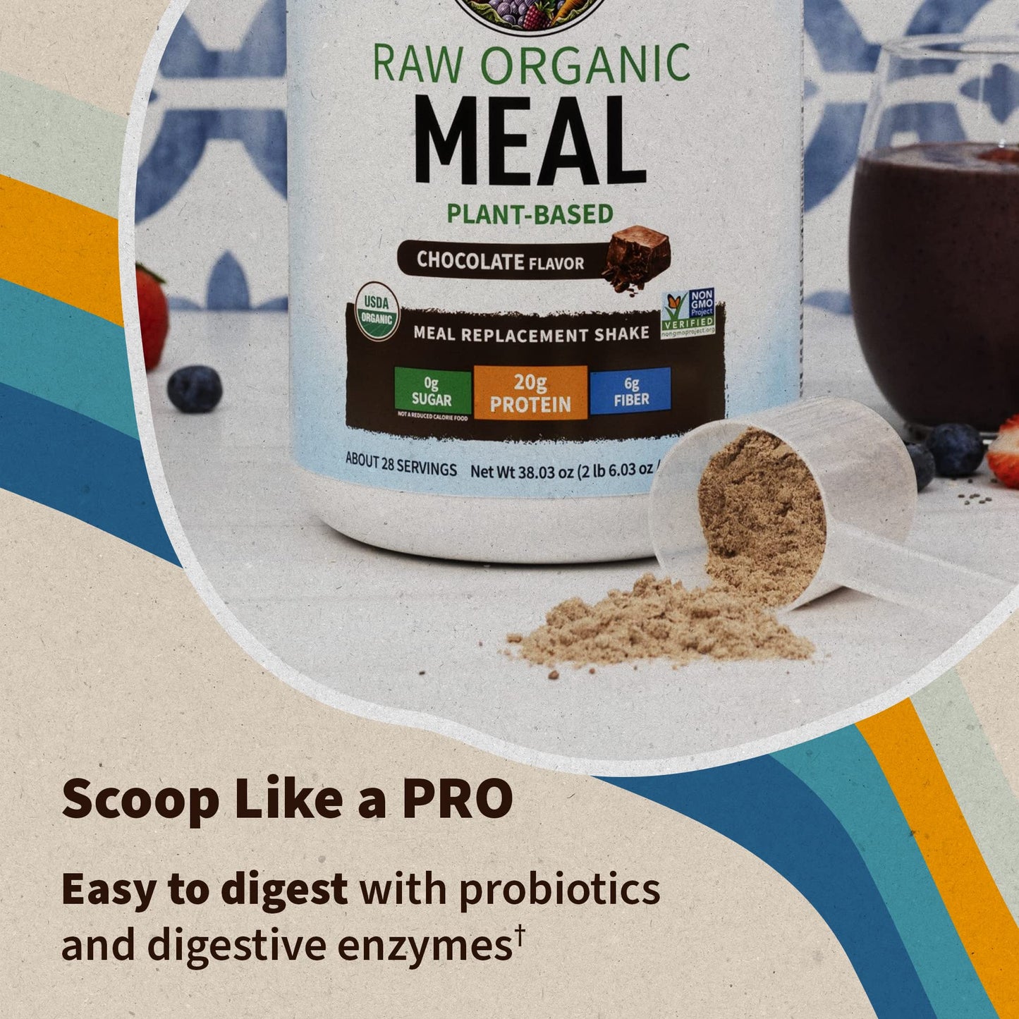 Garden of Life Meal Replacement – Chocolate, Vegan Protein, 28 Servings