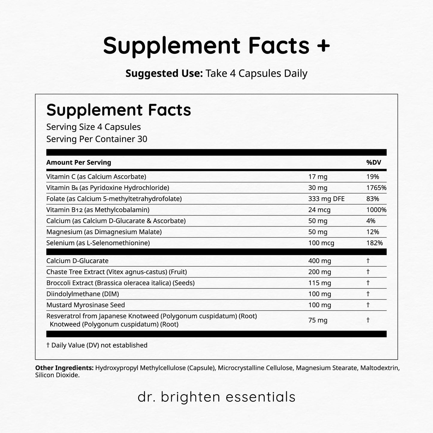 Dr. Brighten Balance - Hormone Balance for Women with Chasteberry and DIM - Targets Hormonal Acne, Period Issues, & PMS - Vegan, Non-GMO