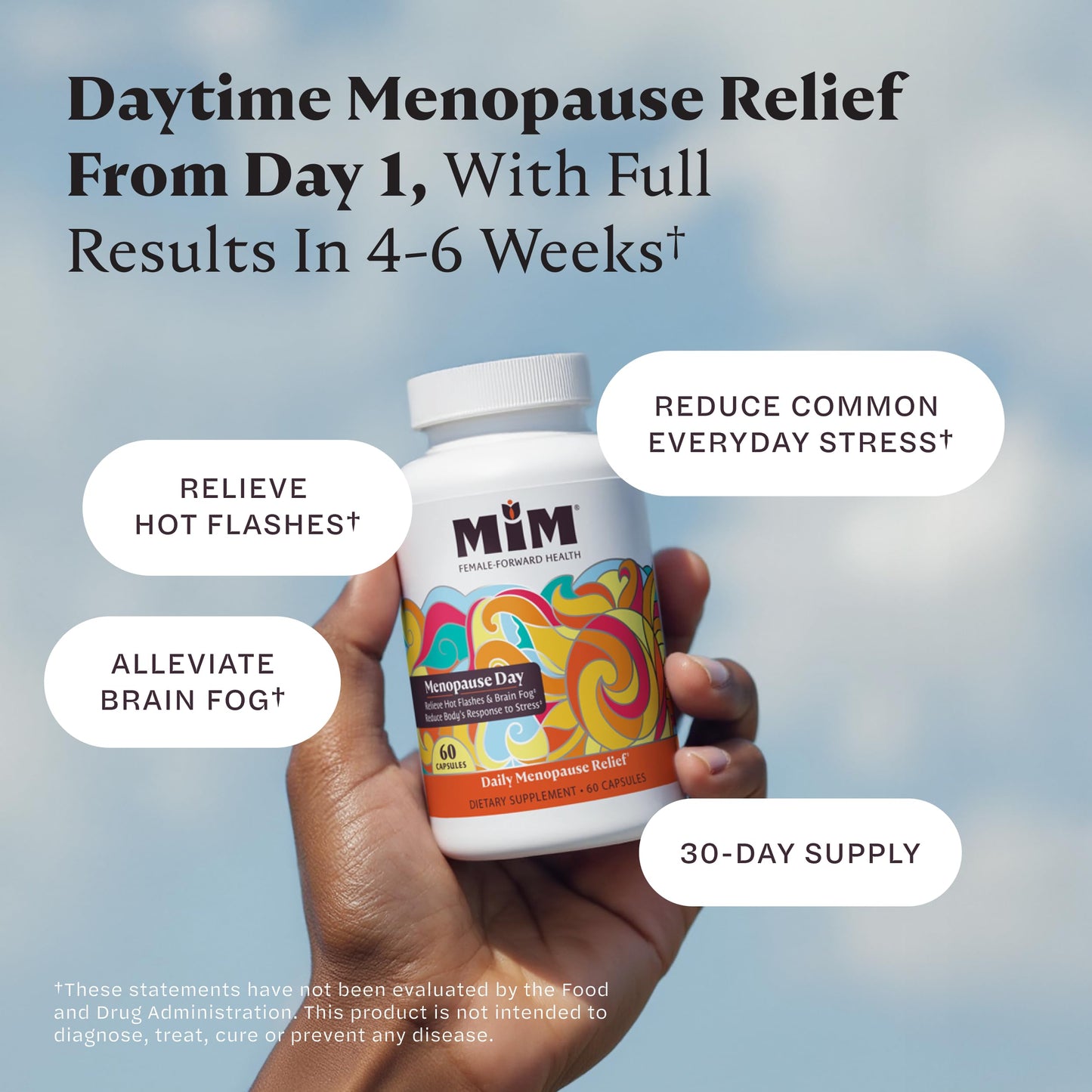 MiM Menopause Day Relief for Women: Powerful, Hormone-Free Relief† for Hot Flashes, Brain Fog, Mood, Fatigue