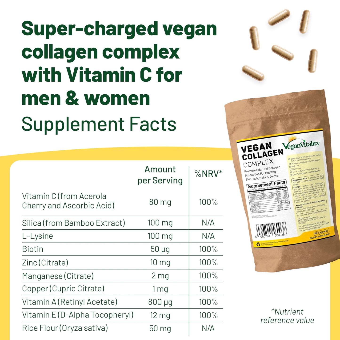 Vegan Vitality Skin & Brain Bundle – Collagen, Omega-3, Lion’s Mane, D3