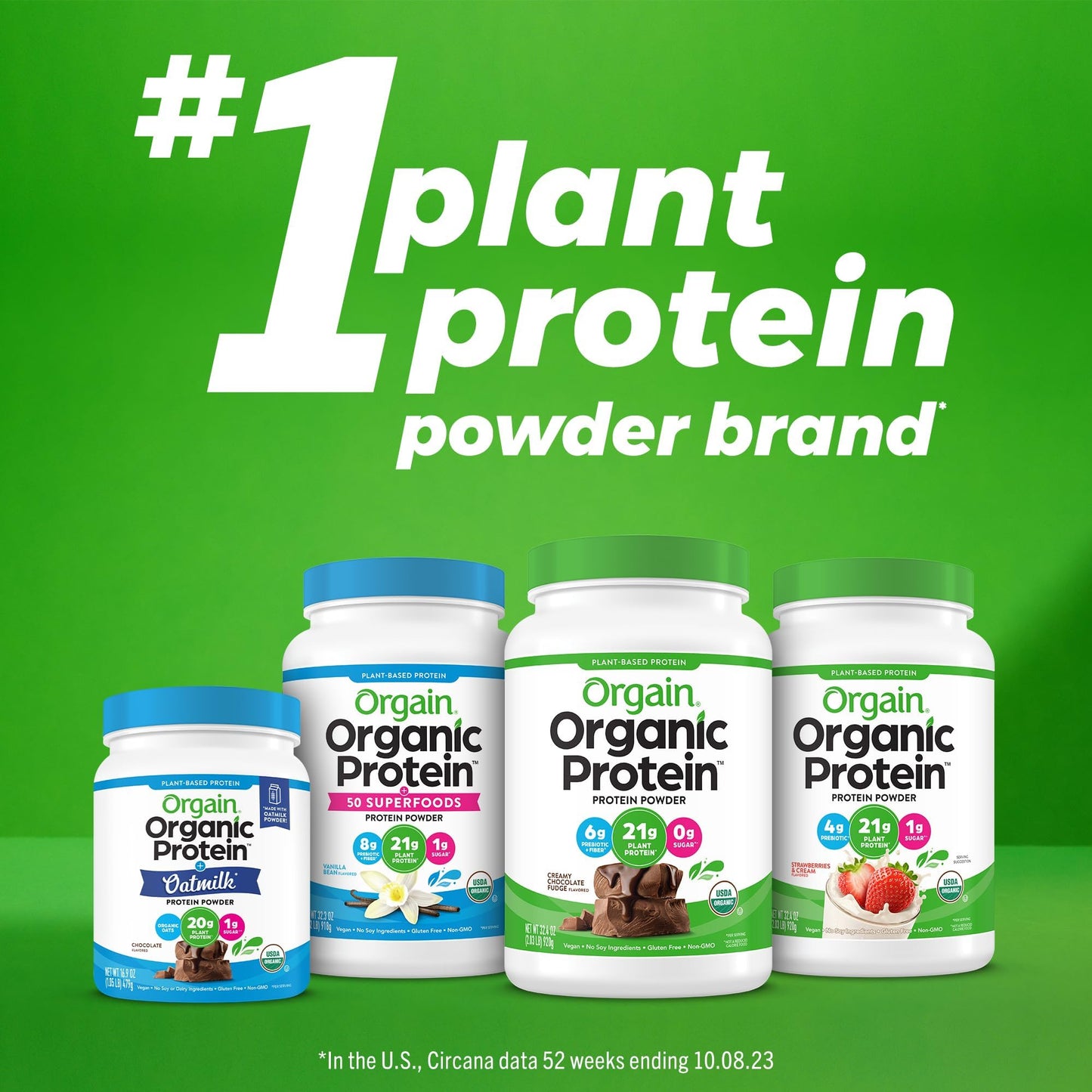 Orgain Organic Vegan Protein – Unflavored, No Sugar, Gluten-Free, 1.59 lb