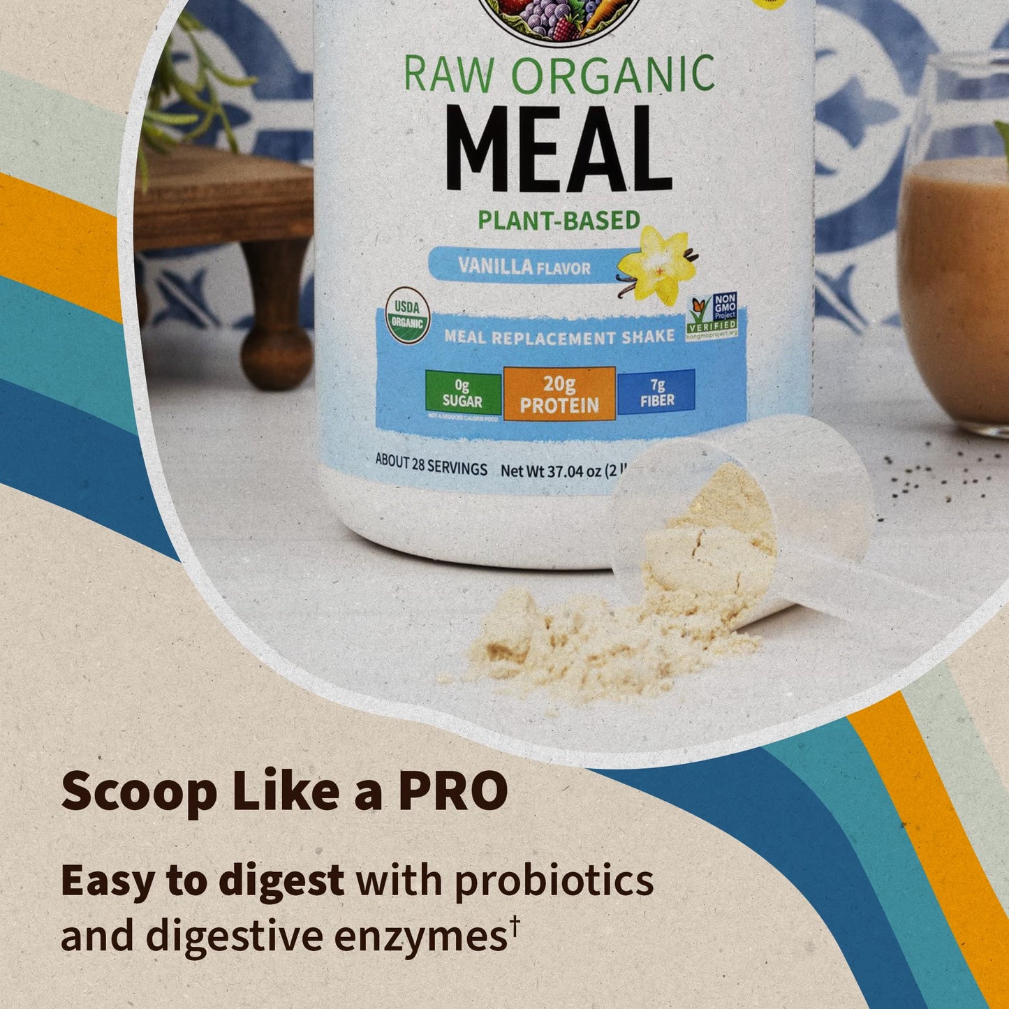 Garden of Life Vegan Meal Replacement – Vanilla, Plant Protein, 28 Servings