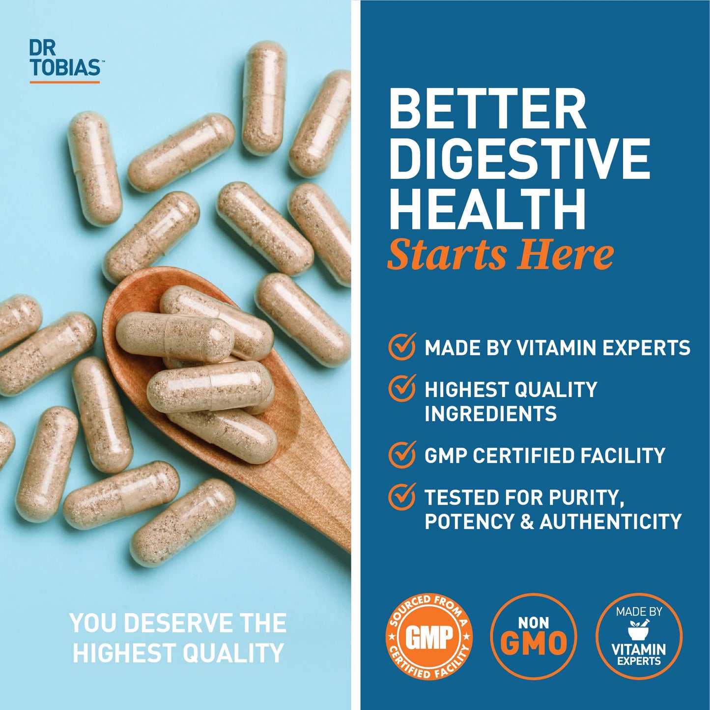 Dr. Tobias Deep Immune – Probiotics, Prebiotics & Fiber for Gut Health