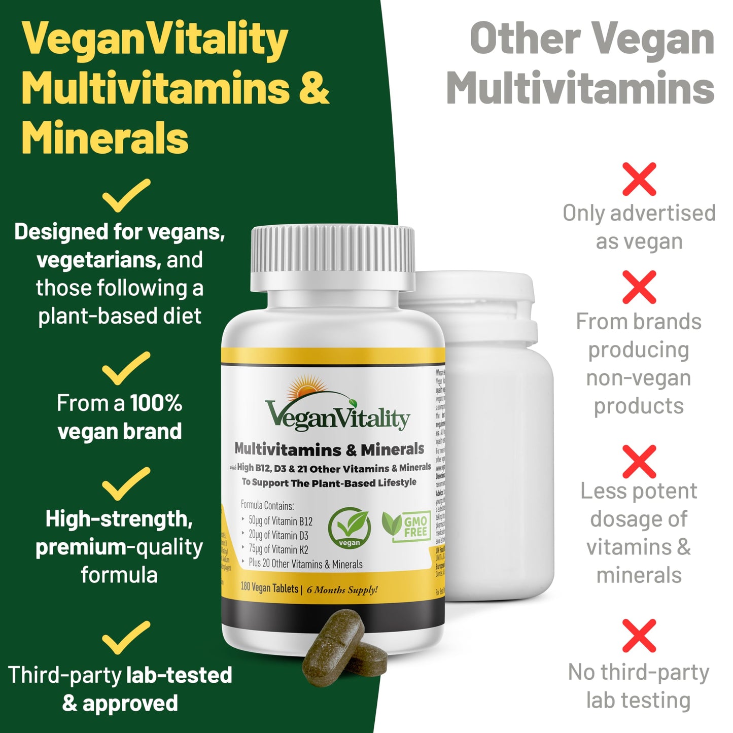 Vegan Immunity Booster Bundle – Multivitamin + Omega 3 – 6 Months