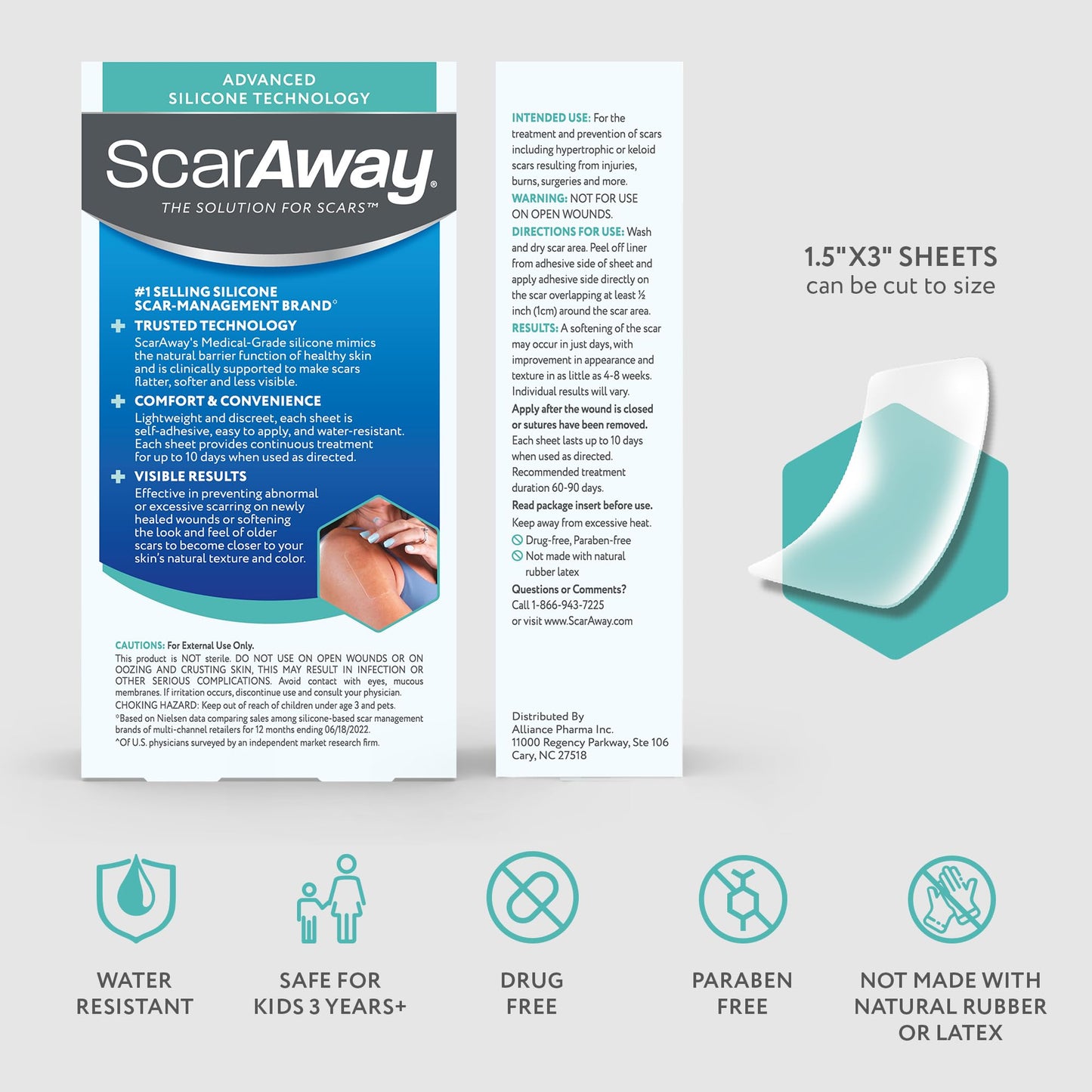 ScarAway Silicone Scar Sheets – Medical Grade Keloid Care – 10 Pack