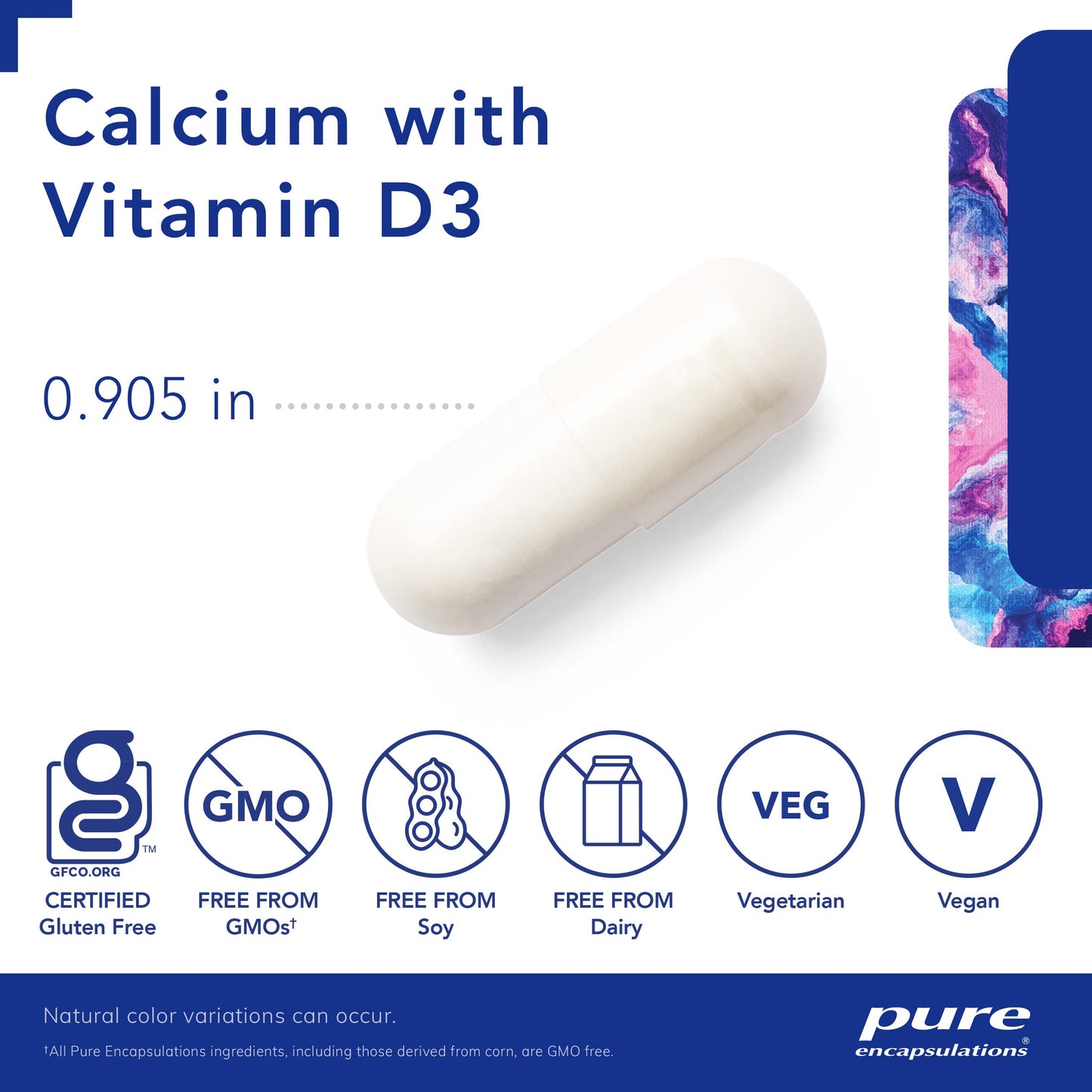 Pure Encapsulations Calcium with Vitamin D3 – Bone, Heart & Colon Support (180 Capsules)