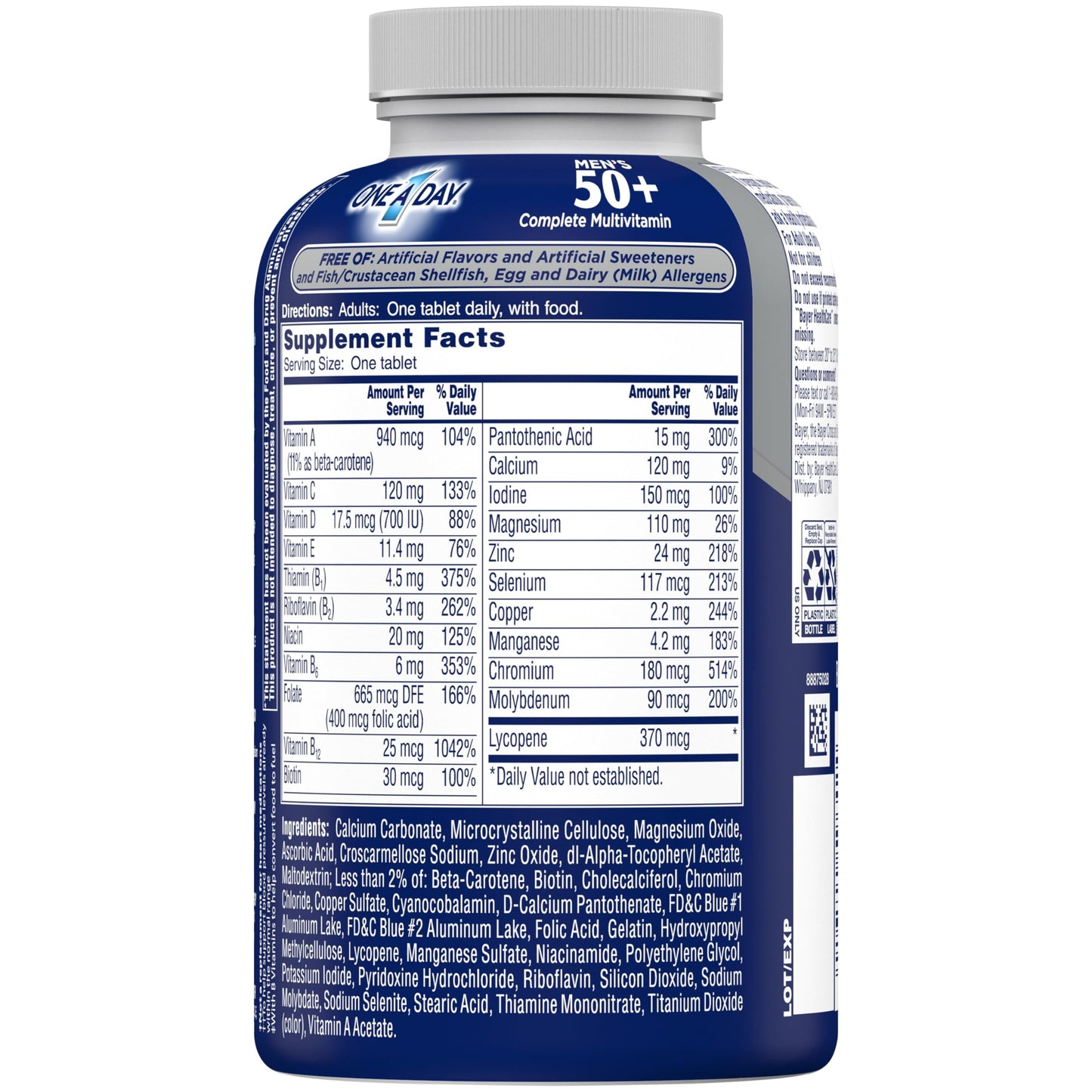 One A Day Men’s 50+ Multivitamin with D, B12 & Calcium – 200 Ct
