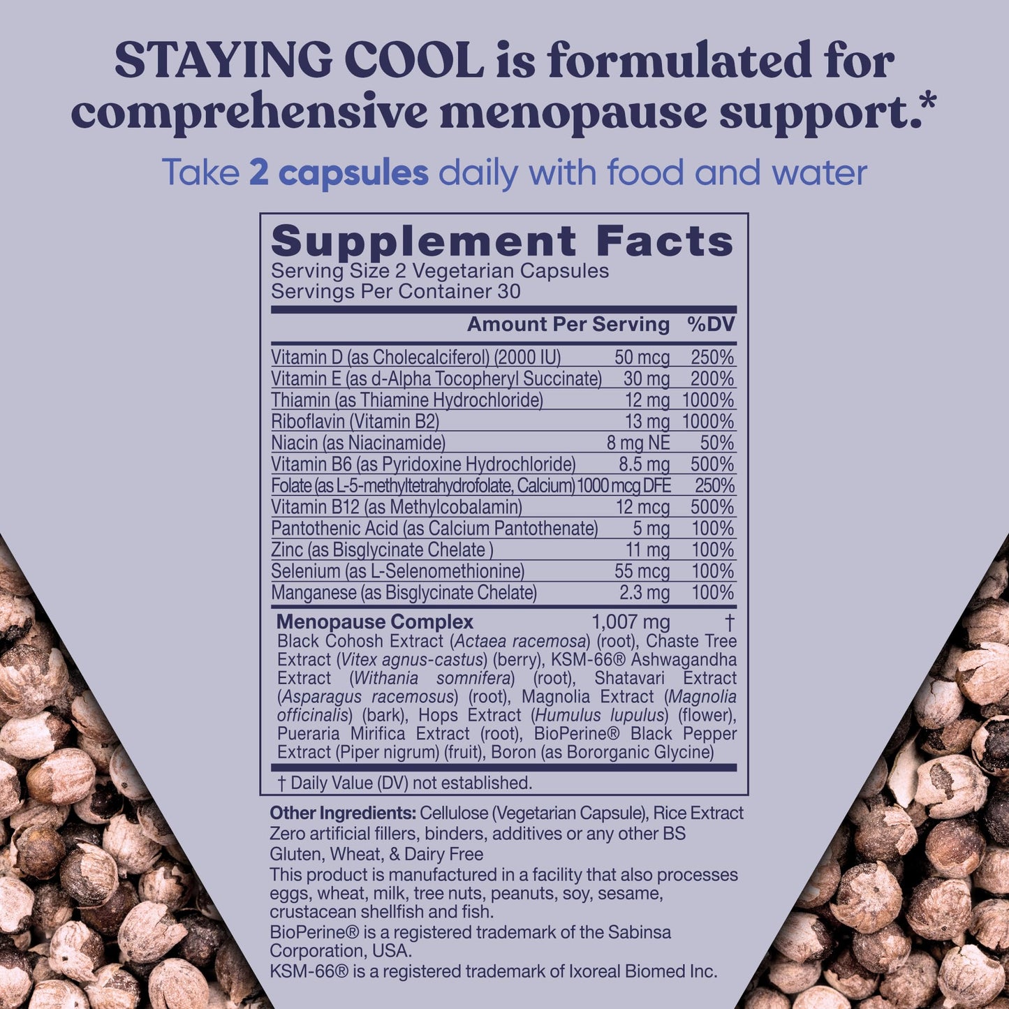 Eu Natural Staying Cool Menopause Supplements for Women – Hormonal Hot Flash Relief, Weight Support, & Night Sweats – Vitex Chaste Tree & Black Cohosh – 60 Vegetarian Soft Capsules