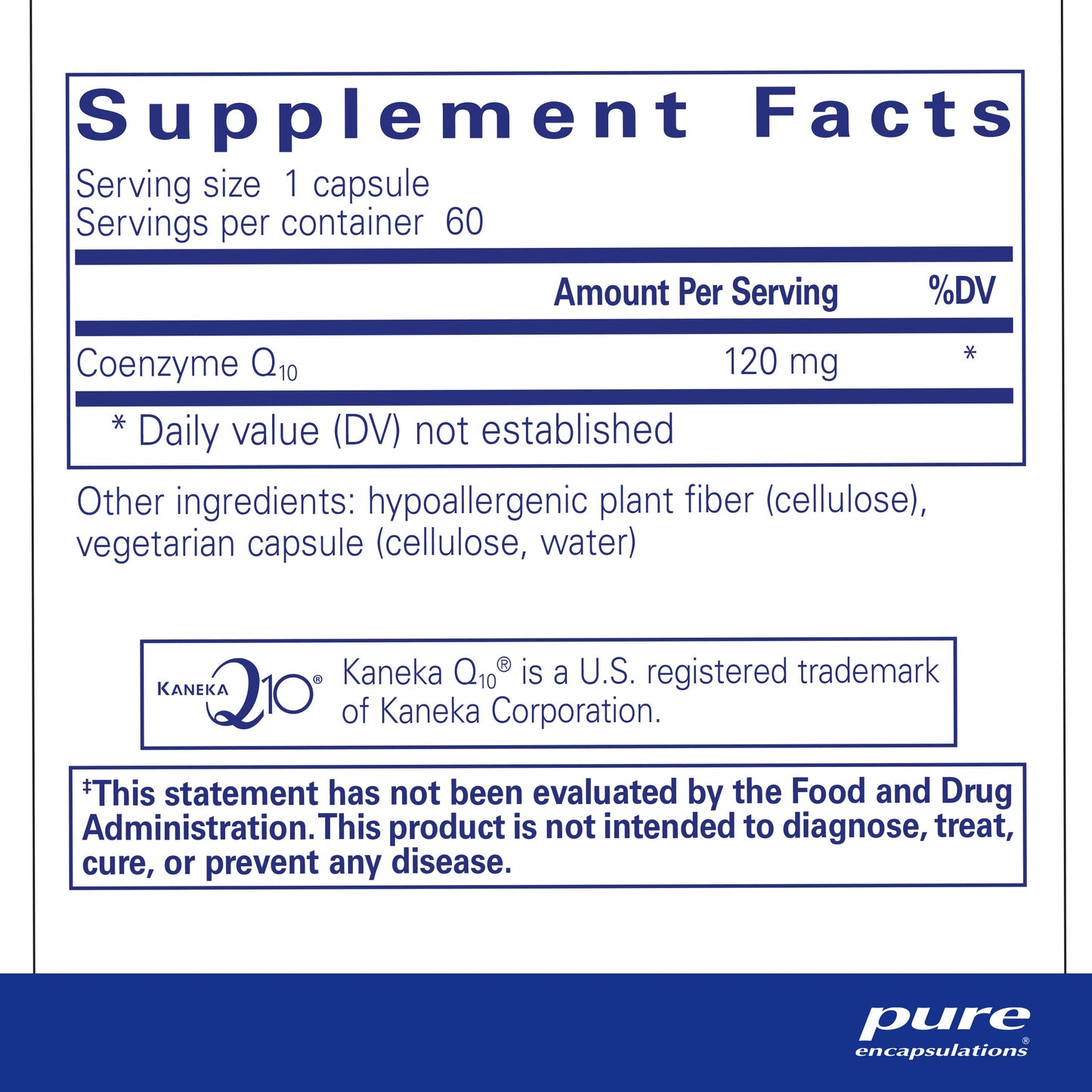 Pure Encapsulations CoQ10 120 mg – Heart, Brain & Energy Support 60 Ct