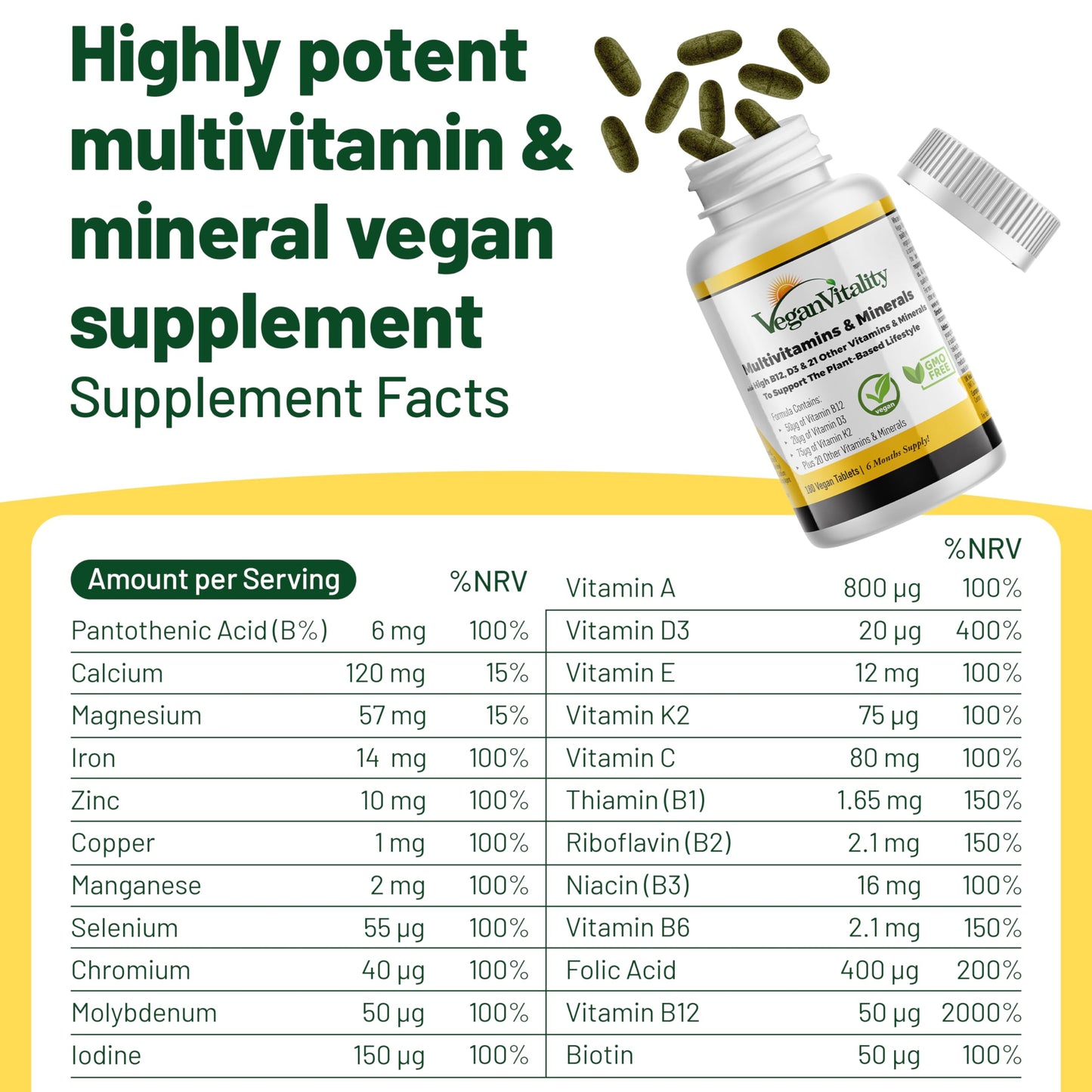 Vegan Immunity Booster Bundle – Multivitamin + Omega 3 – 6 Months