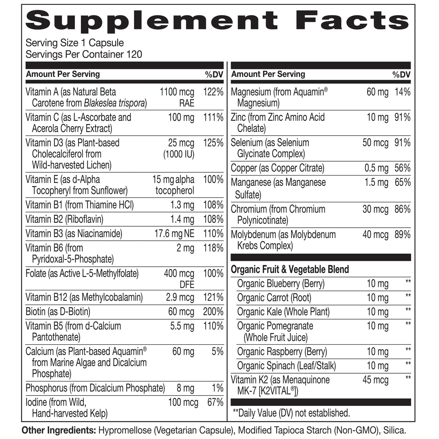 NATURELO Men’s 50+ Multivitamin – Energy, Heart & Immune Support 120 Ct