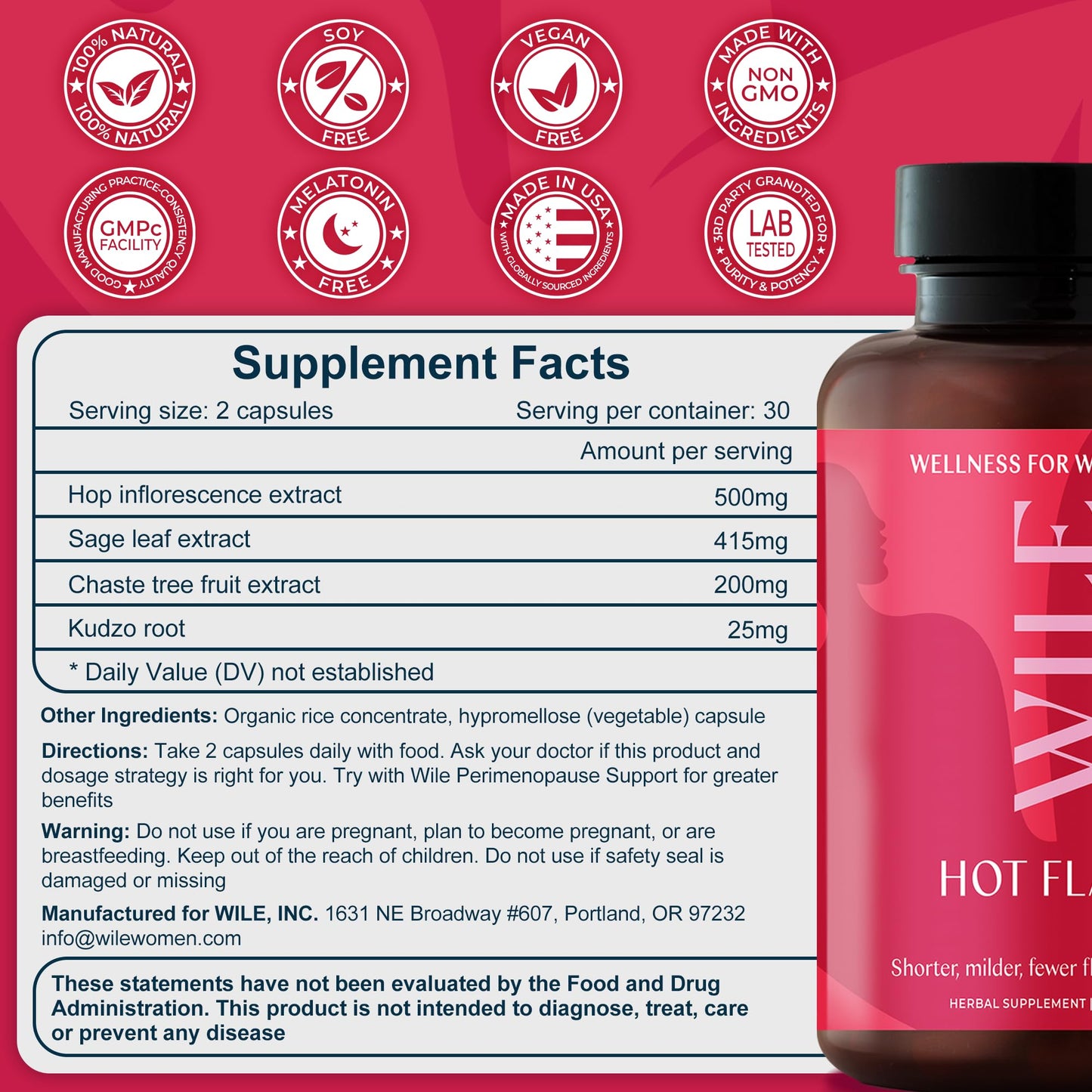 WILE Menopause Support – Hot Flashes, Hormones & Sleep Relief