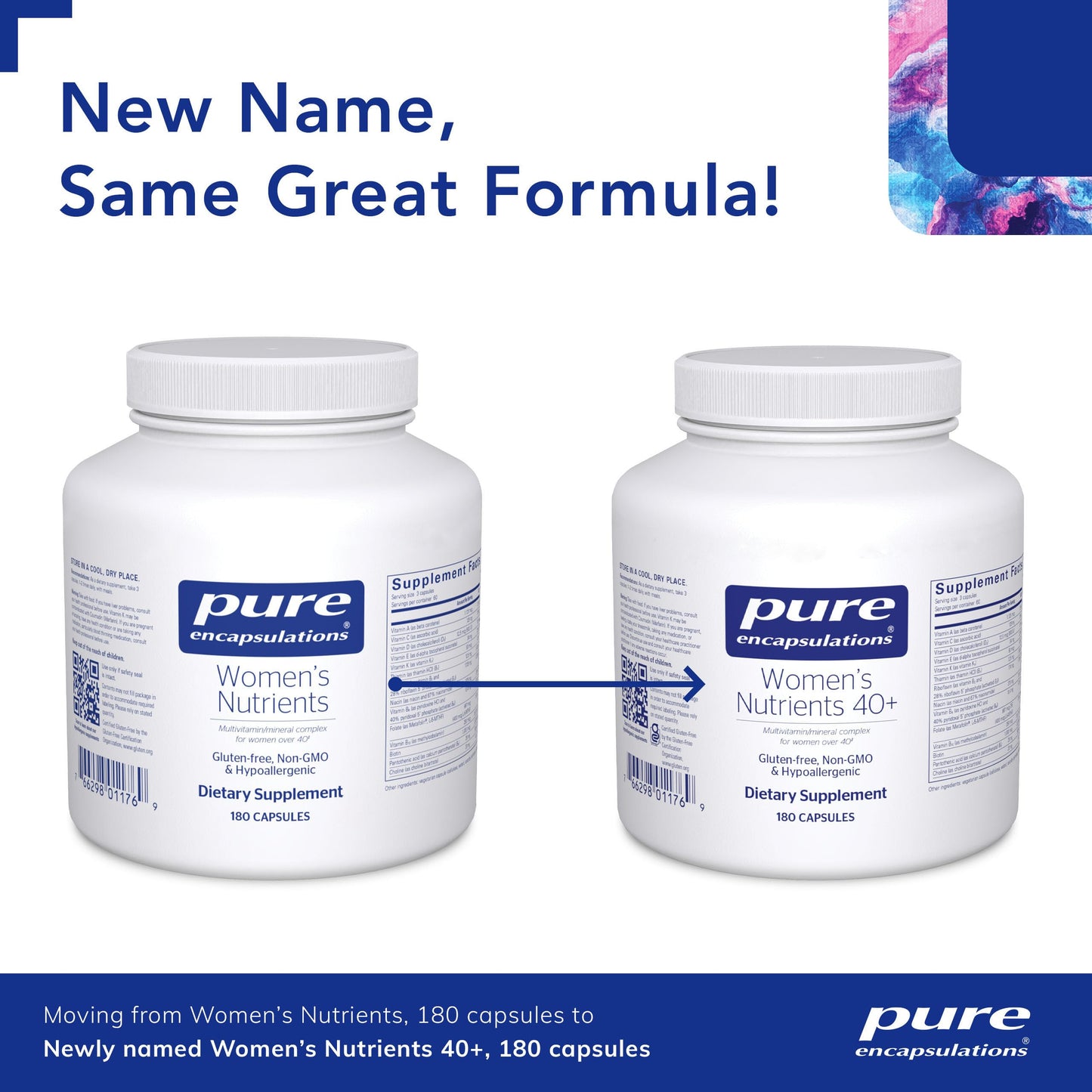Pure Encapsulations Women's Nutrients 40+ - Multivitamin for Women Over 40 to Support Urinary Tract Health, Breast Cell Health & Eye Integrity* - with Vitamin C, E & A - 180 Capsules