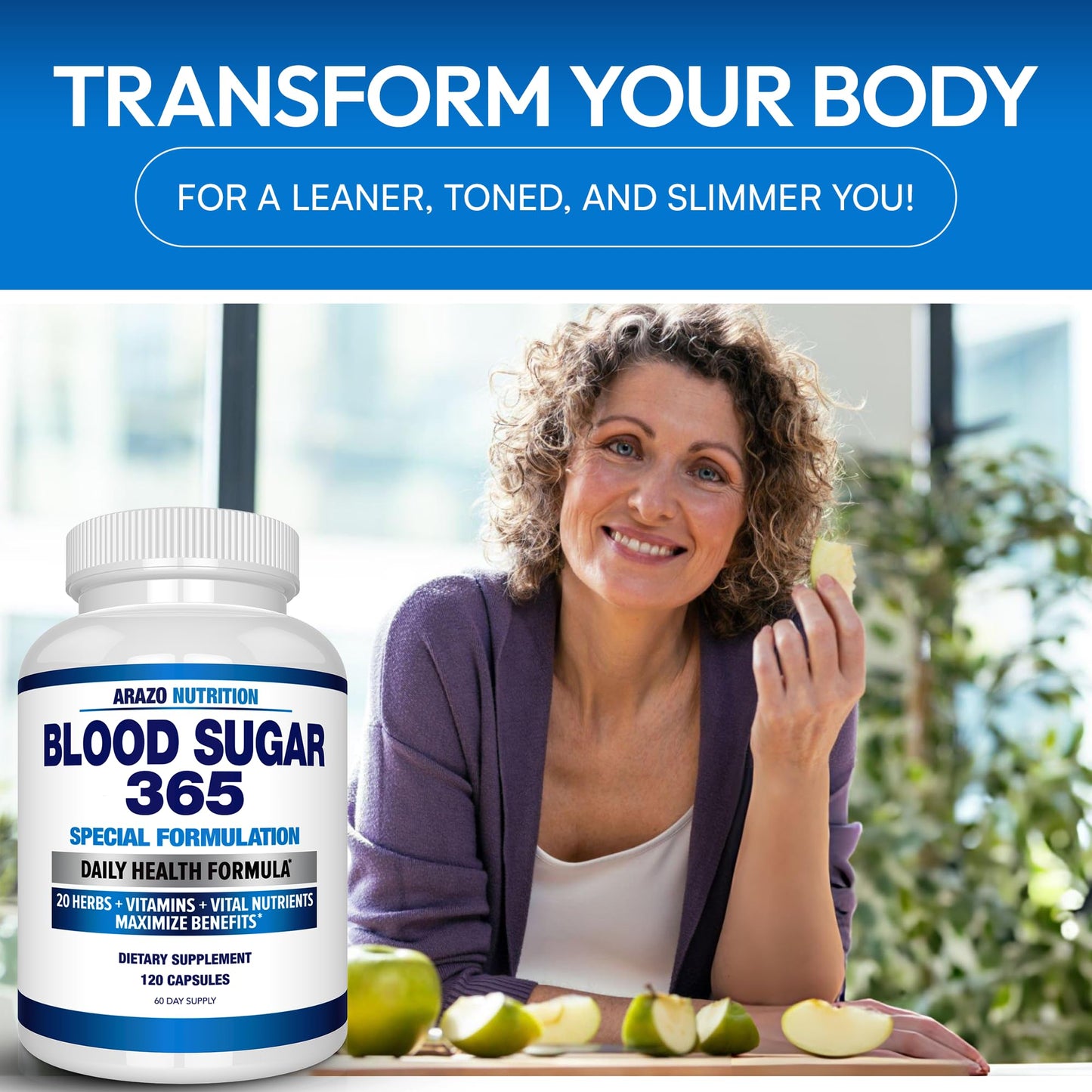 Arazo Nutrition Blood Sugar 365 – Glucose & Energy Support – 120 Ct