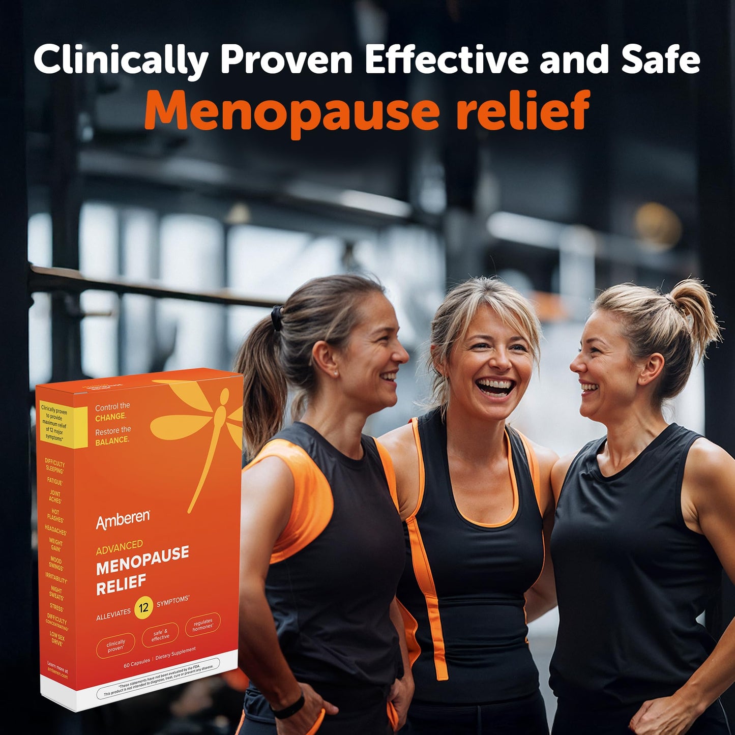 Amberen: Safe Multi-Symptom Menopause Relief. Clinically Shown to Relieve 12 Menopause Symptoms: Hot Flashes, Night Sweats, Mood Swings, Low Energy and More, 3 Month Supply