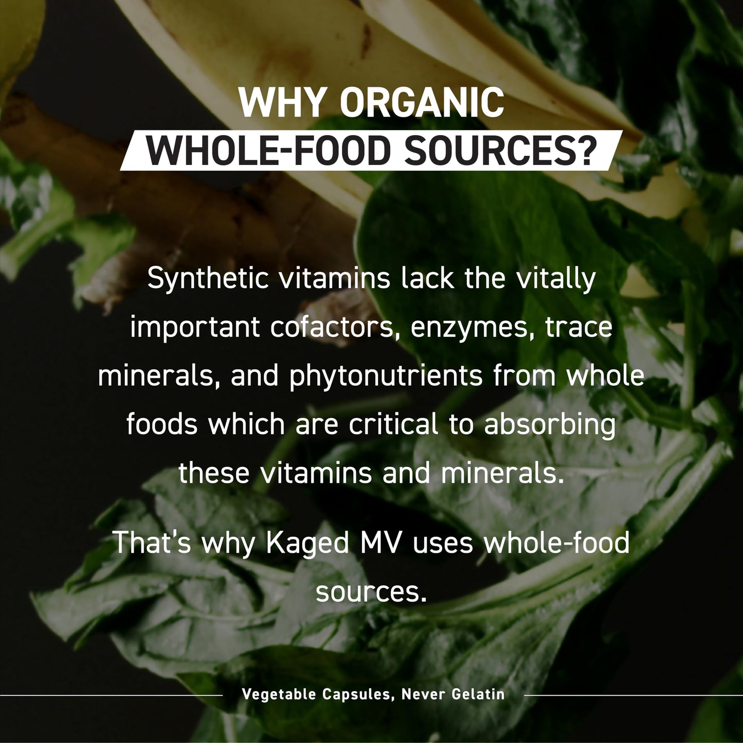 Kaged Whole Food Multivitamin – Organic Plant-Based Vegan, 60 Servings