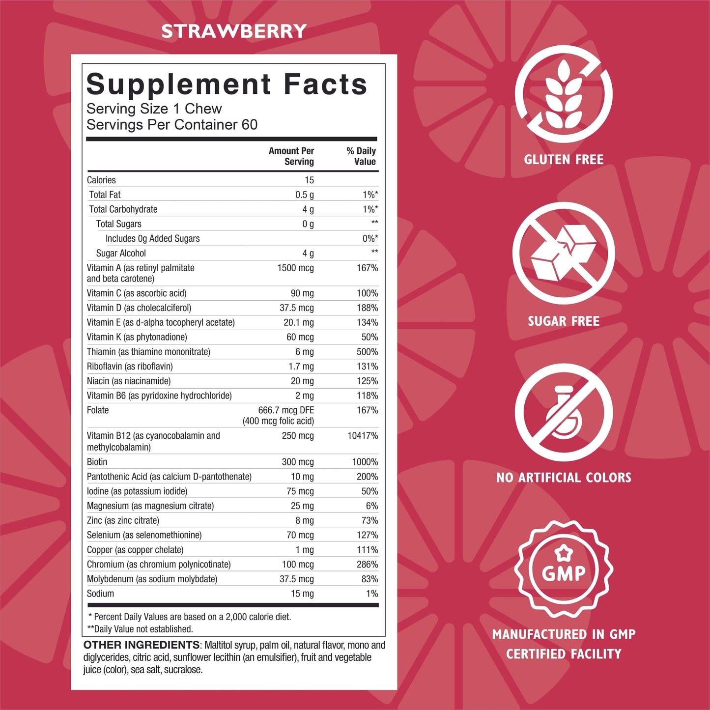 Celebrate Vitamins Bariatric Multivitamin Soft Chews - Essential Vitamins & Minerals, Sugar & Gluten Free - Gastric Bypass & Sleeve Gastrectomy Supplement - Strawberry/Orange/Cherry (180ct)