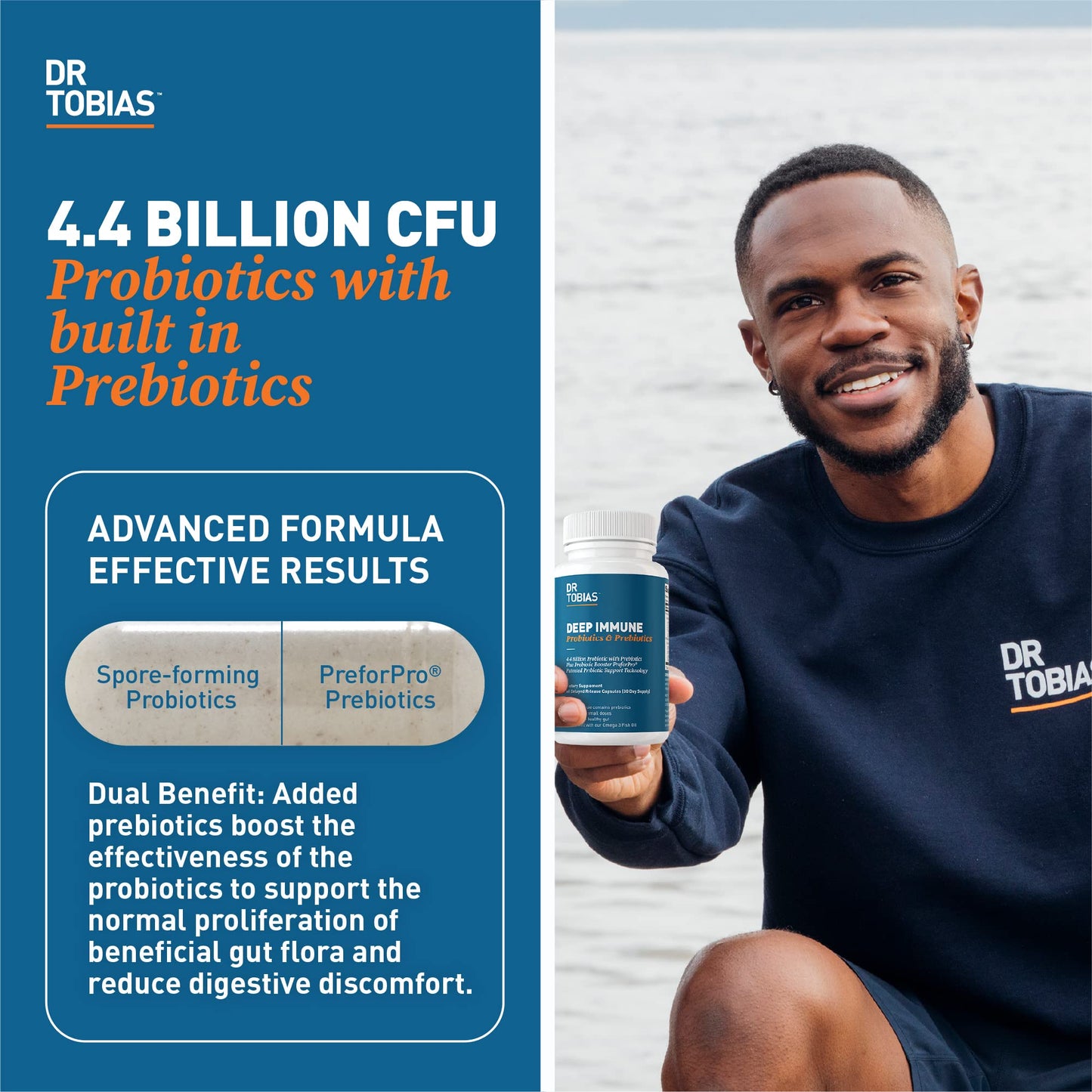 Dr. Tobias Deep Immune – Probiotics, Prebiotics & Fiber for Gut Health