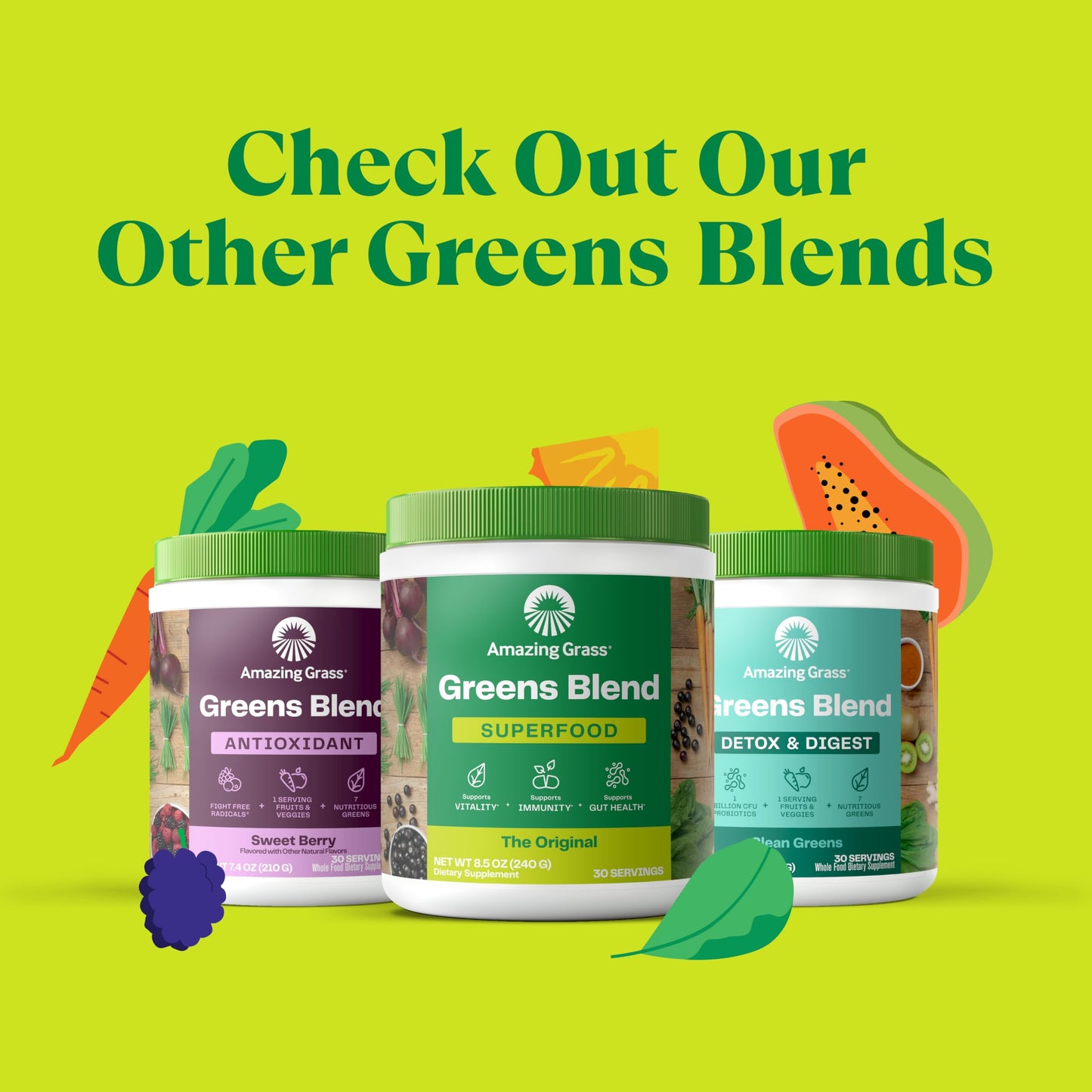Amazing Grass Greens – Organic Superfood with Spirulina & Probiotics