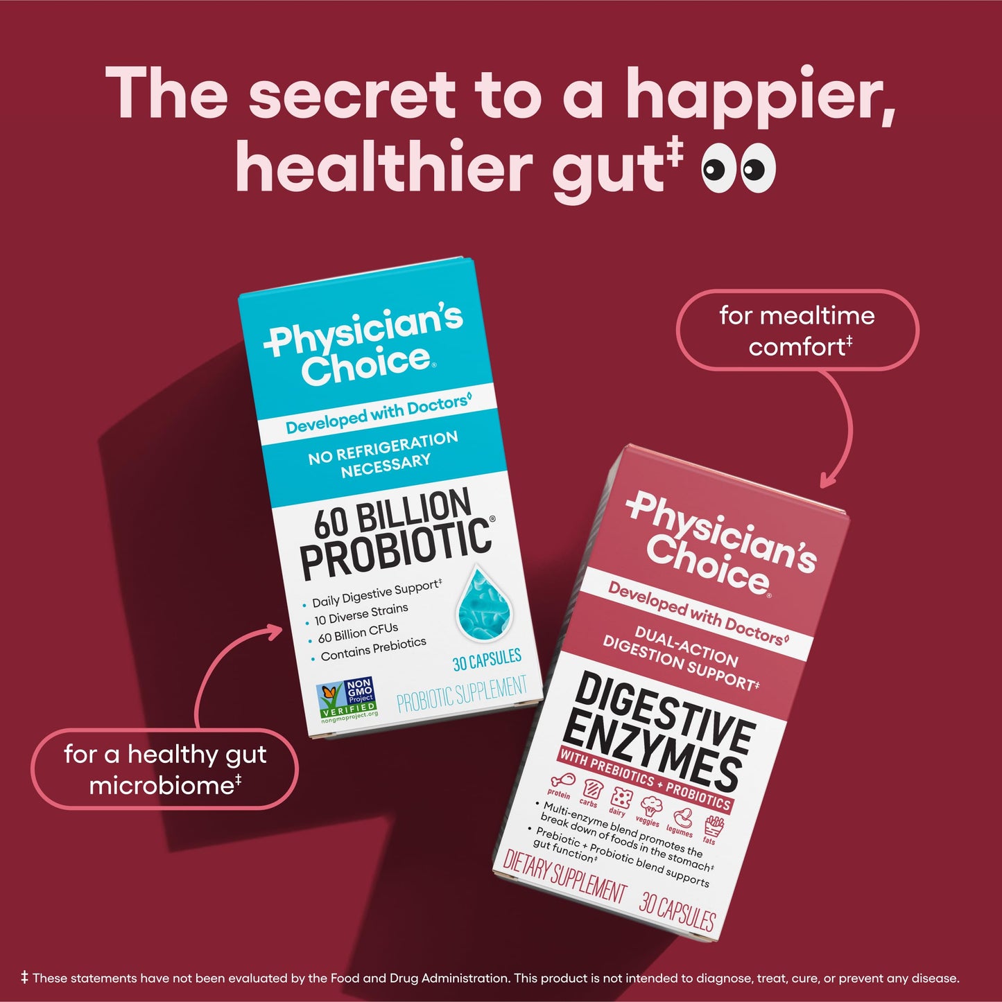 Physician's CHOICE Digestive Enzymes – Gut Health, Bloating & Probiotic Support