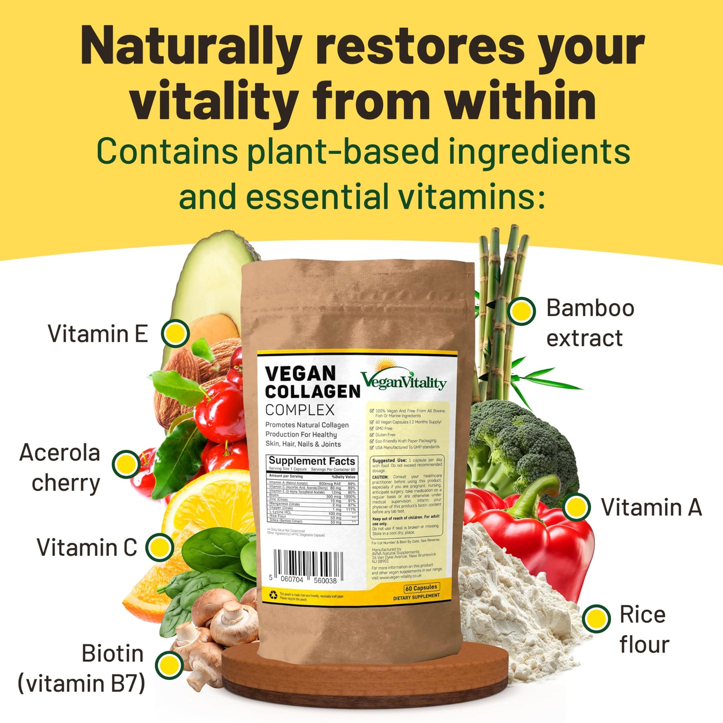 Vegan Vitality Skin & Brain Bundle – Collagen, Omega-3, Lion’s Mane, D3