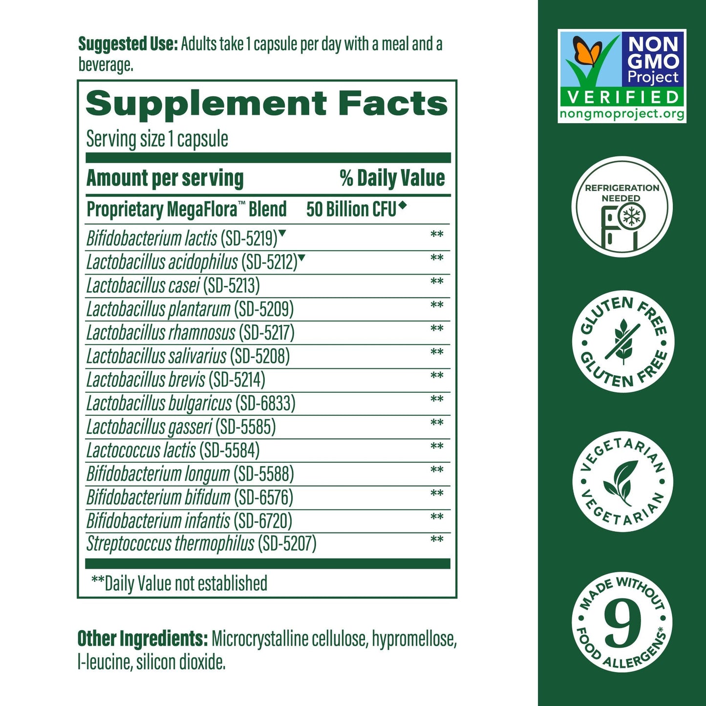 MegaFood MegaFlora Probiotic – 50B CFU, Digestive & Immune Support