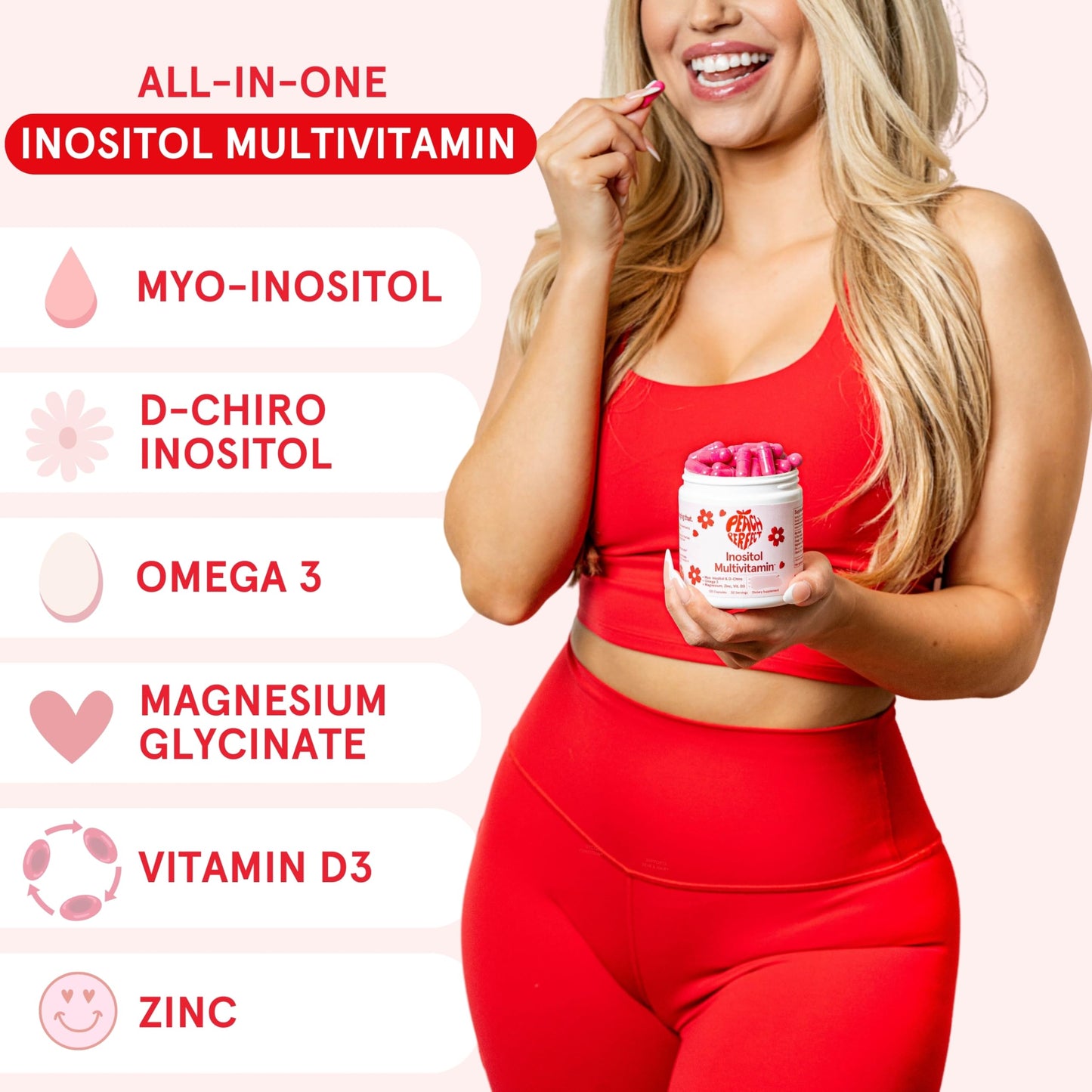 Peach Perfect Inositol Multivitamin for Women - Hormone & Mood Support