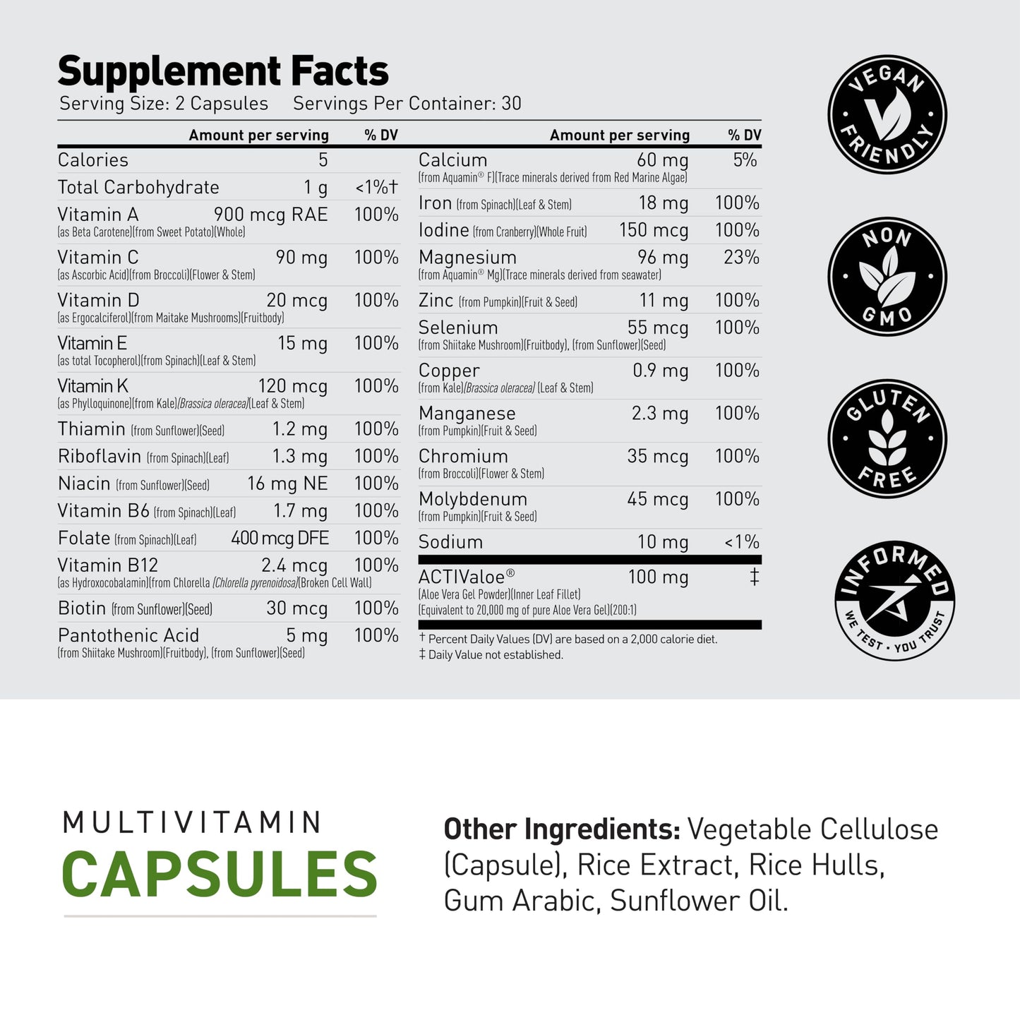 Kaged Whole Food Multivitamin – Organic Plant-Based Vegan, 60 Servings