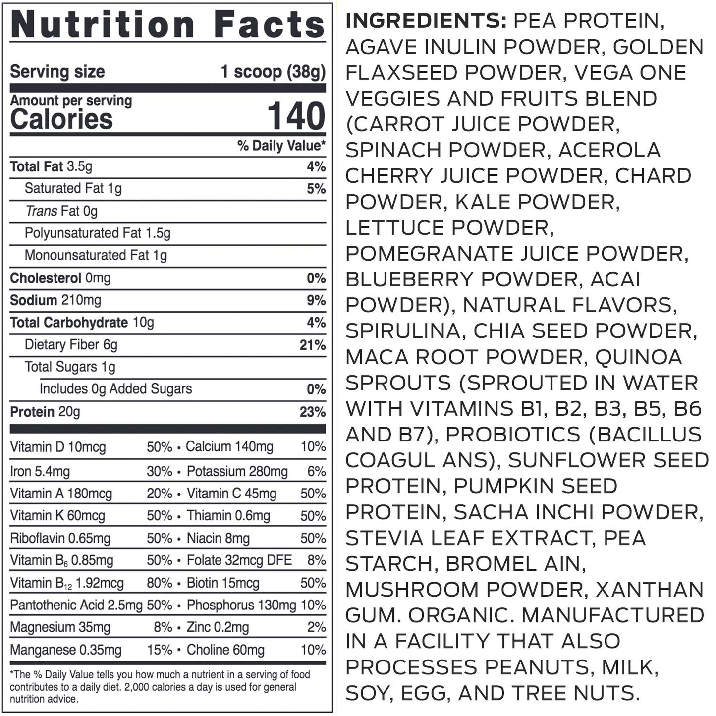 Vega Organic All-in-One Vegan Protein – French Vanilla, Keto, 1.5 lbs
Organic Plant Protein | French Vanilla | Keto Friendly | Daily Nutrition | 1.5 lbs