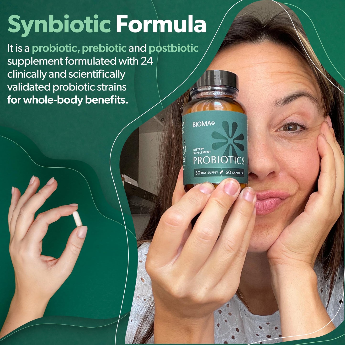 BIOMA Probiotics – 3-in-1 Synbiotic for Gut, Digestive & Weight Support