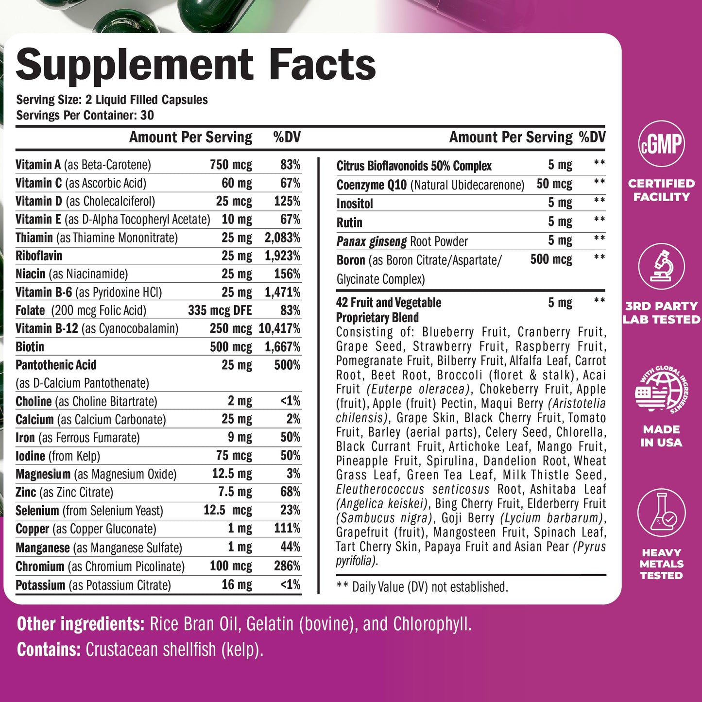 Women’s Daily Multivitamin – Energy, Hair, Focus & Health – 60 Caps