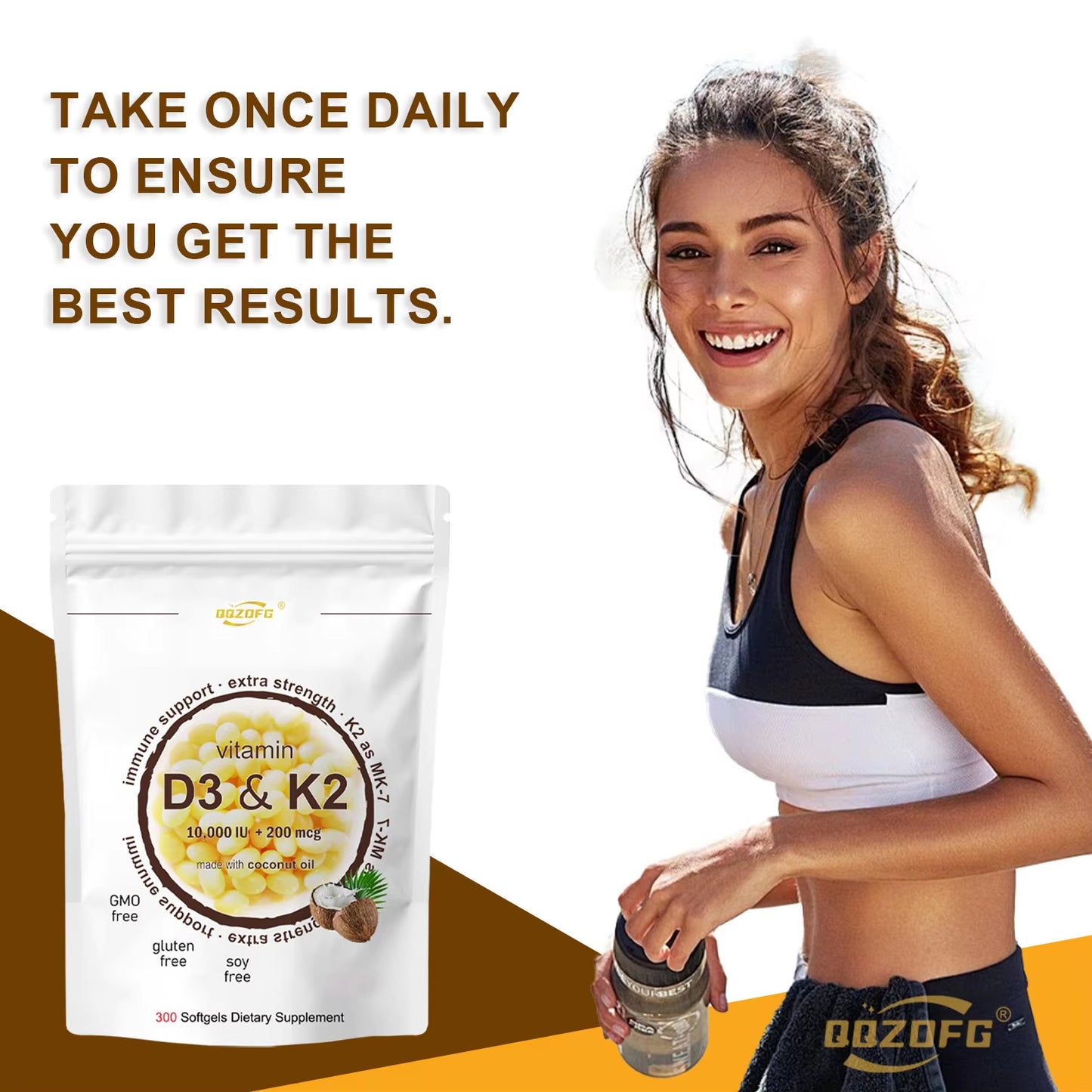 Vitamin D3 + K2 Softgels
Daily immune & bone support with 200mcg MK-7.