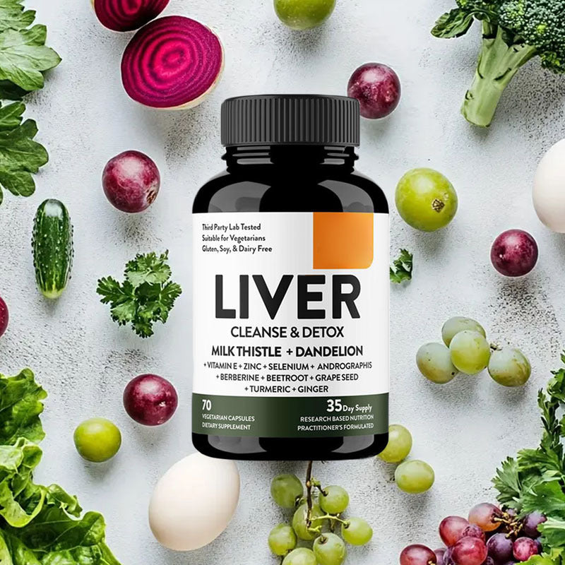 Liver Cleanse & Detox Capsules, Multivictamin, Milk Thistle, Dandelion, Turmeric, Ginger Extract, Beet, Zinc, Vitamin E, Selenium, Grape Seed, Healthcare Nutrional Supplement