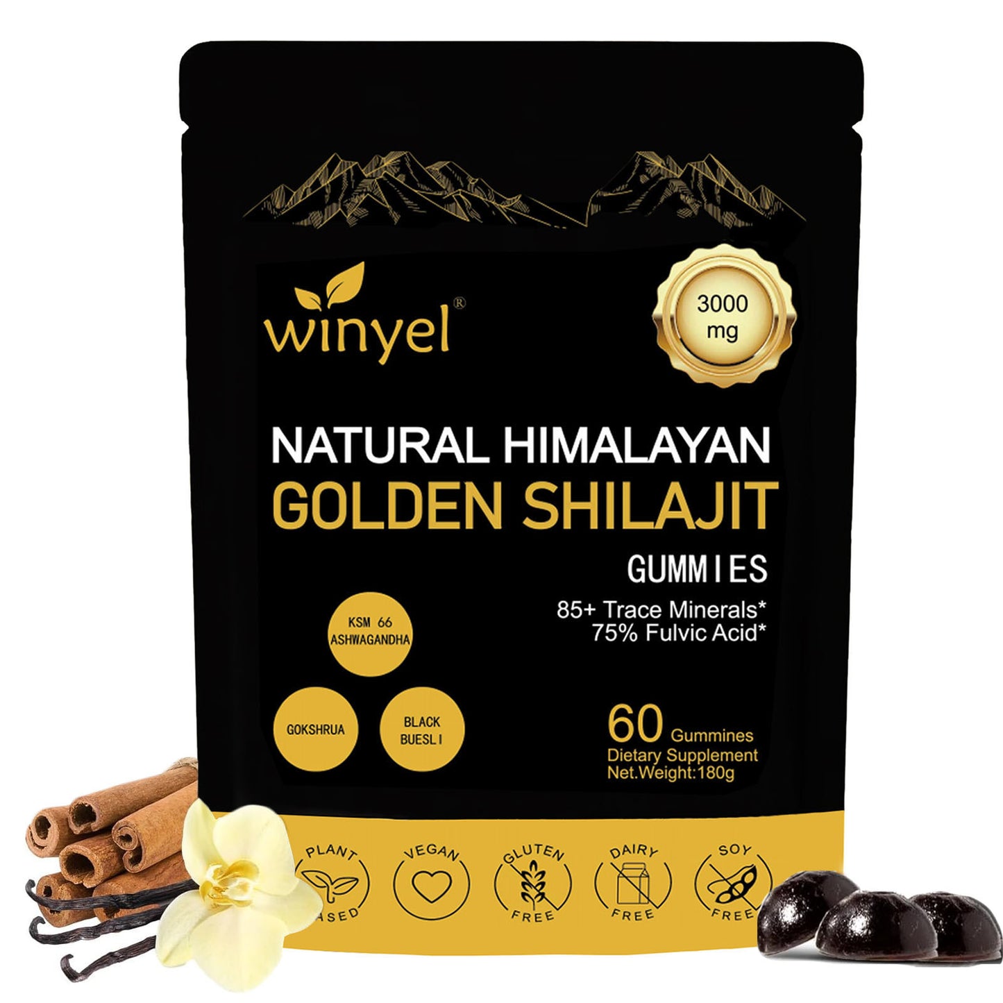 Shilajit Gummies – Energy, Hormone & Mineral Support
Vegan gummies with 85+ trace minerals, ashwagandha & gokshura.