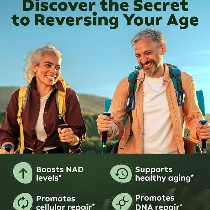 NAD+ Vegan Energy Capsules
Clean plant-based NMN for daily vitality, stamina & mitochondrial support.
