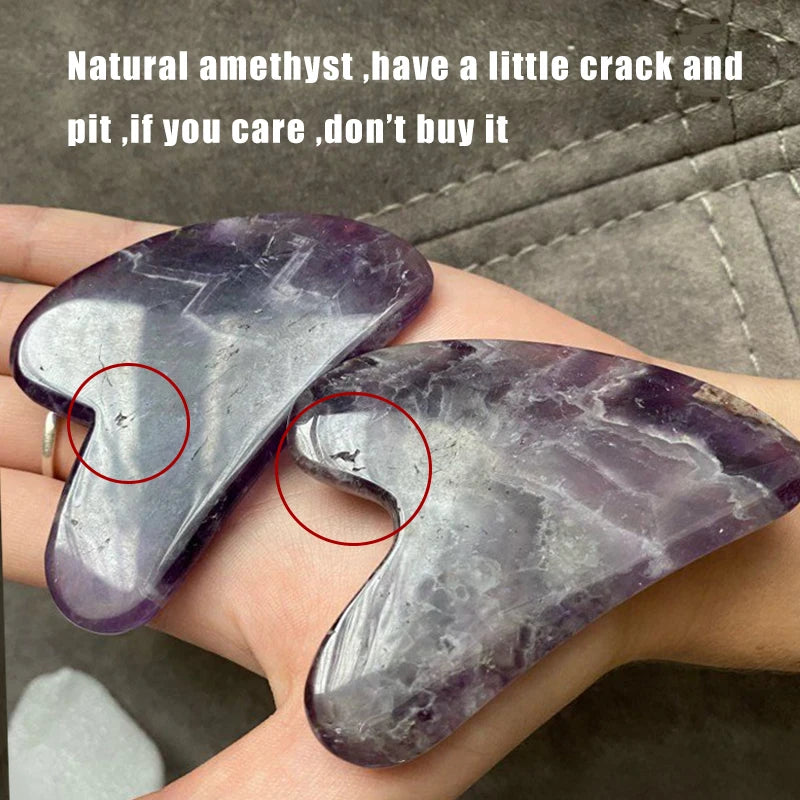Amethyst Sawtooth Crystal Face Roller for Massage, Neck Slimming & Anti-Wrinkle Care