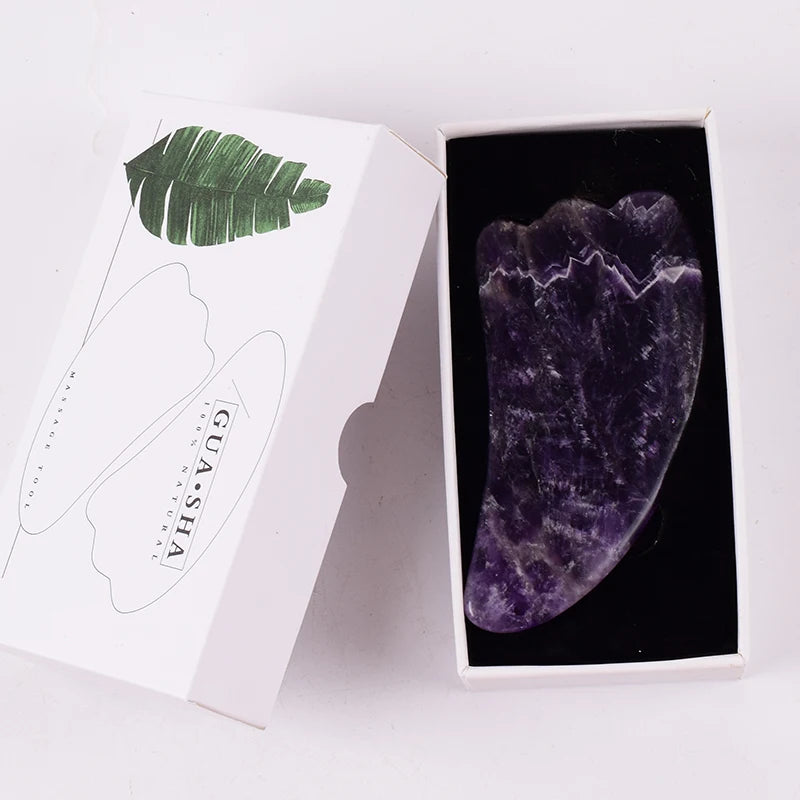 Amethyst Sawtooth Crystal Face Roller for Massage, Neck Slimming & Anti-Wrinkle Care