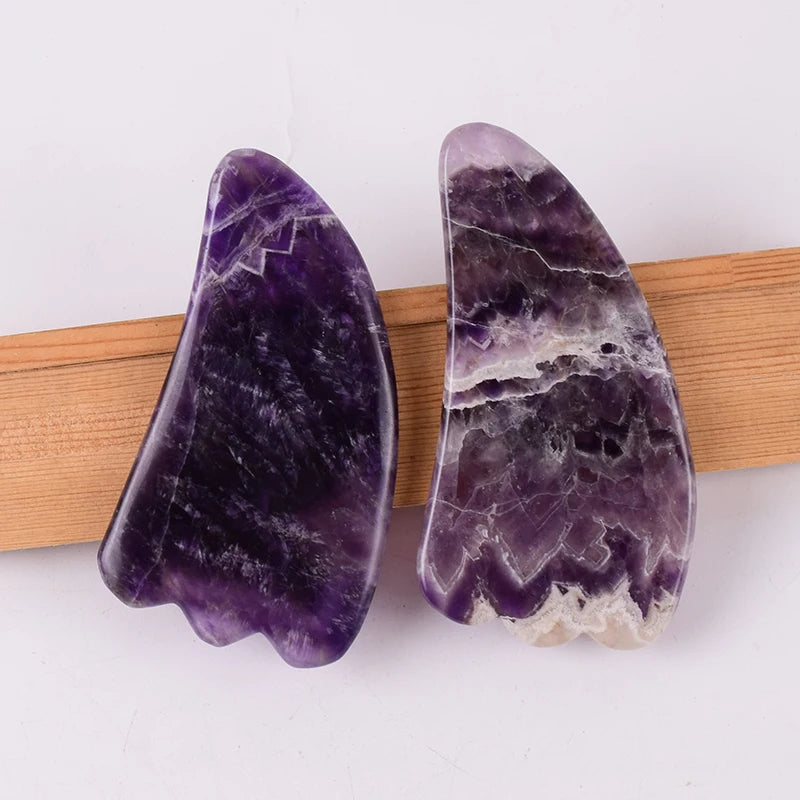 Amethyst Sawtooth Crystal Face Roller for Massage, Neck Slimming & Anti-Wrinkle Care