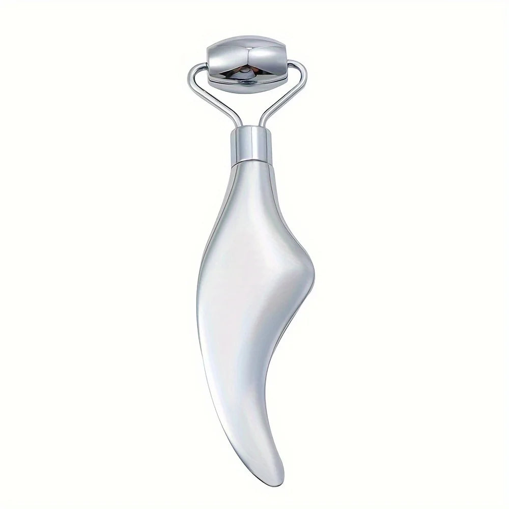 2-in-1 Gua Sha & Face Roller – Stainless Steel Facial Tool for Massage, Puffiness & Glow | Naturally You Balance