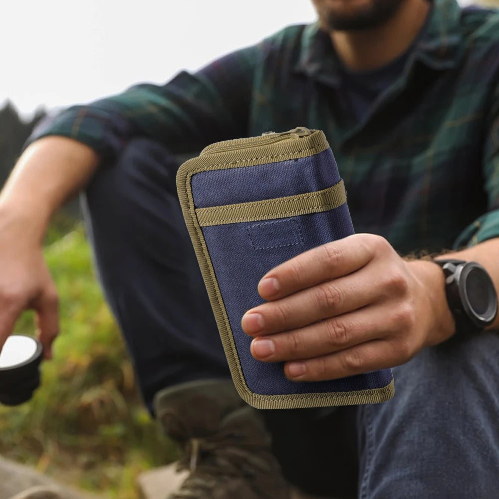 Canvas Pocket Journal Cover – Zippered Organizer for Notebook, Passport, Pens & Travel Gear | Naturally You Balance
