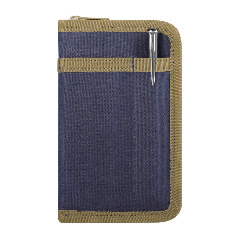 Canvas Pocket Journal Cover – Zippered Organizer for Notebook, Passport, Pens & Travel Gear | Naturally You Balance
