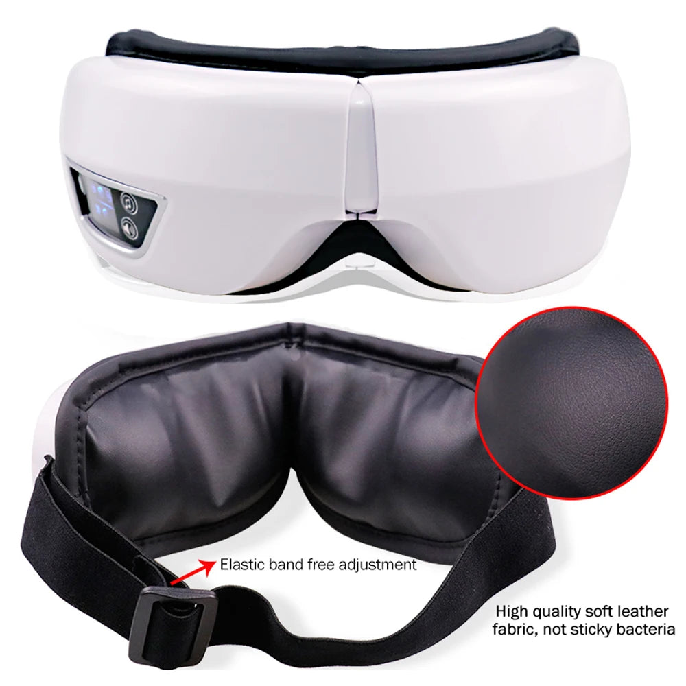 Smart Eye Massager with Vibration, Air Compression & Bluetooth Music for Eye Fatigue Relief