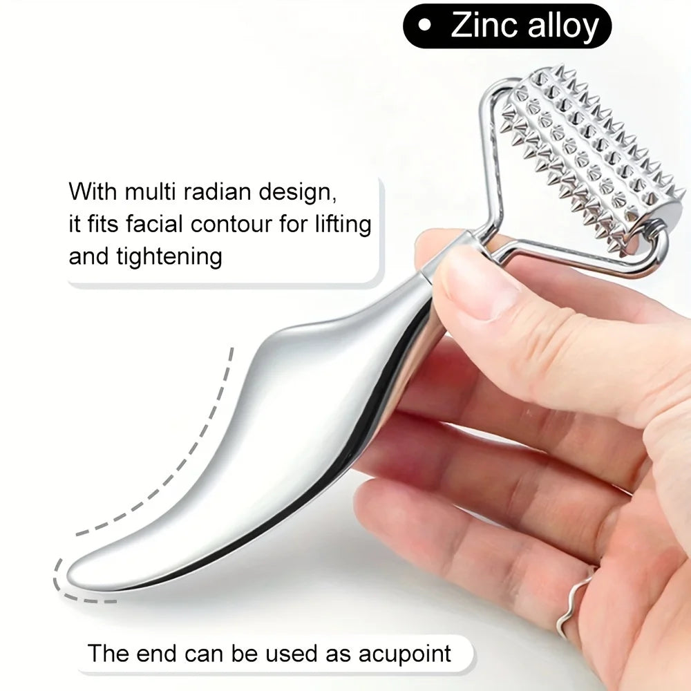 2-in-1 Gua Sha & Face Roller – Stainless Steel Facial Tool for Massage, Puffiness & Glow | Naturally You Balance
