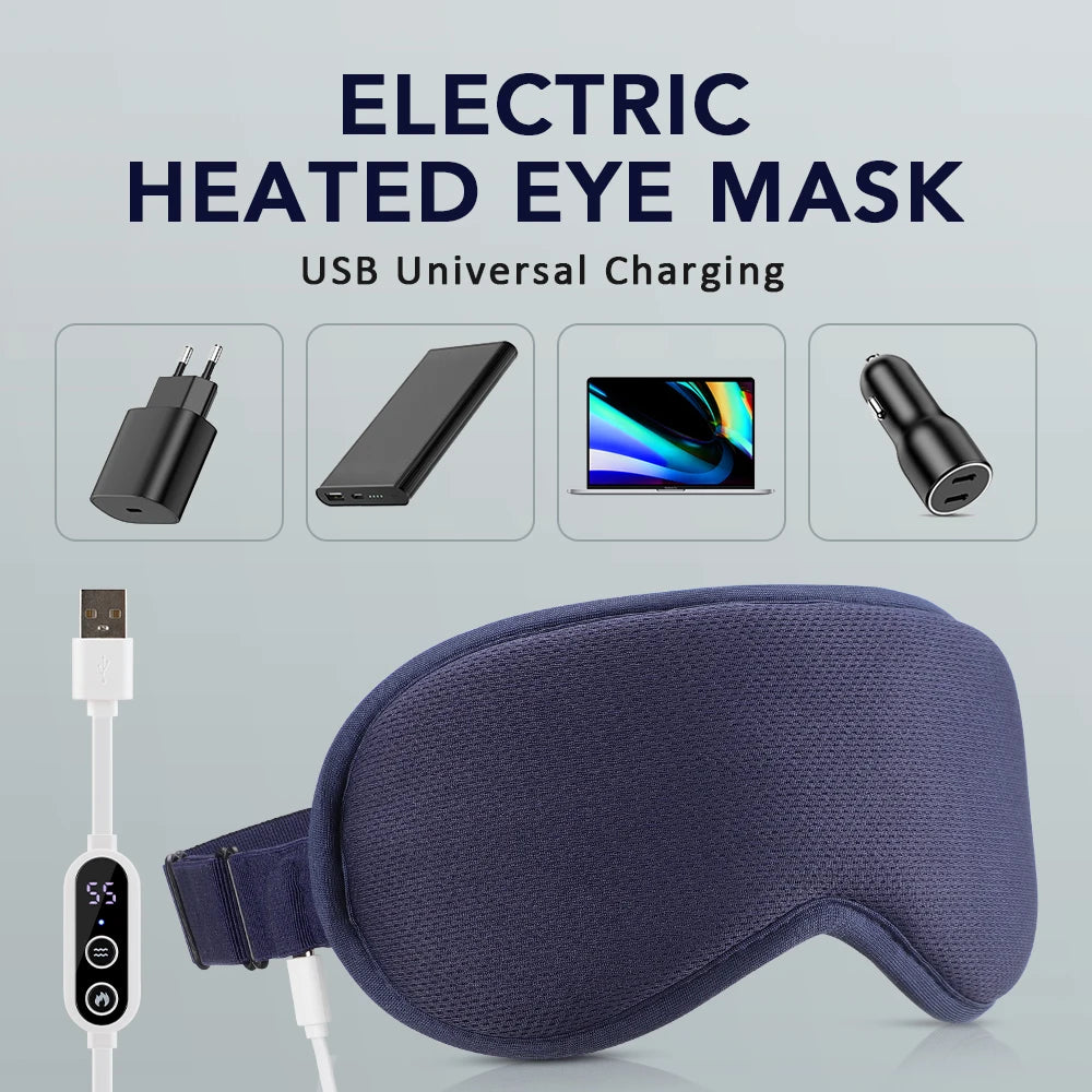Electric Heated Eye Mask with Hot Compress for Eye Strain & Dark Circles
