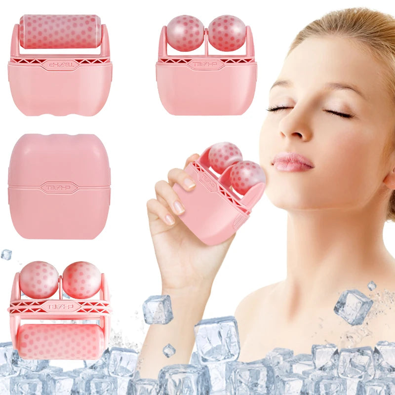 Cool Facial Ice Roller – Dual Massage Tool for Puffiness, Tightening & Face Lift | Naturally You Balance