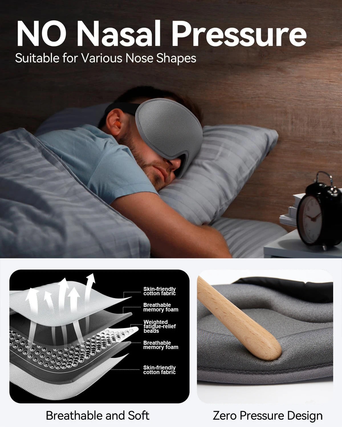 3D Soft Sleep Eye Mask – Breathable, Light-Blocking, Travel-Friendly | Naturally You Balance