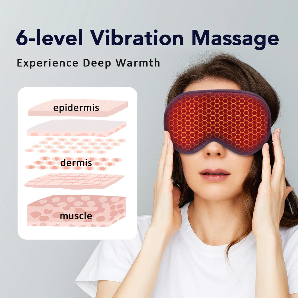 Electric Heated Eye Mask with Hot Compress for Eye Strain & Dark Circles