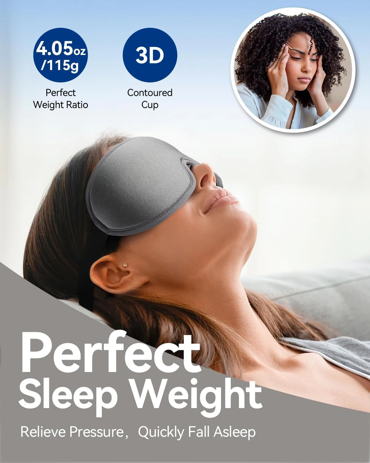 3D Soft Sleep Eye Mask – Breathable, Light-Blocking, Travel-Friendly | Naturally You Balance
