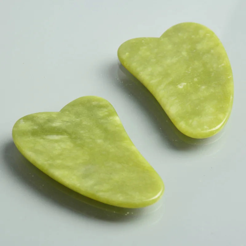Jade Gua Sha Face Massager Roller and Scraper Tool for Facial Lift & Neck Slimming