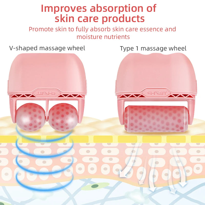 Cool Facial Ice Roller – Dual Massage Tool for Puffiness, Tightening & Face Lift | Naturally You Balance
